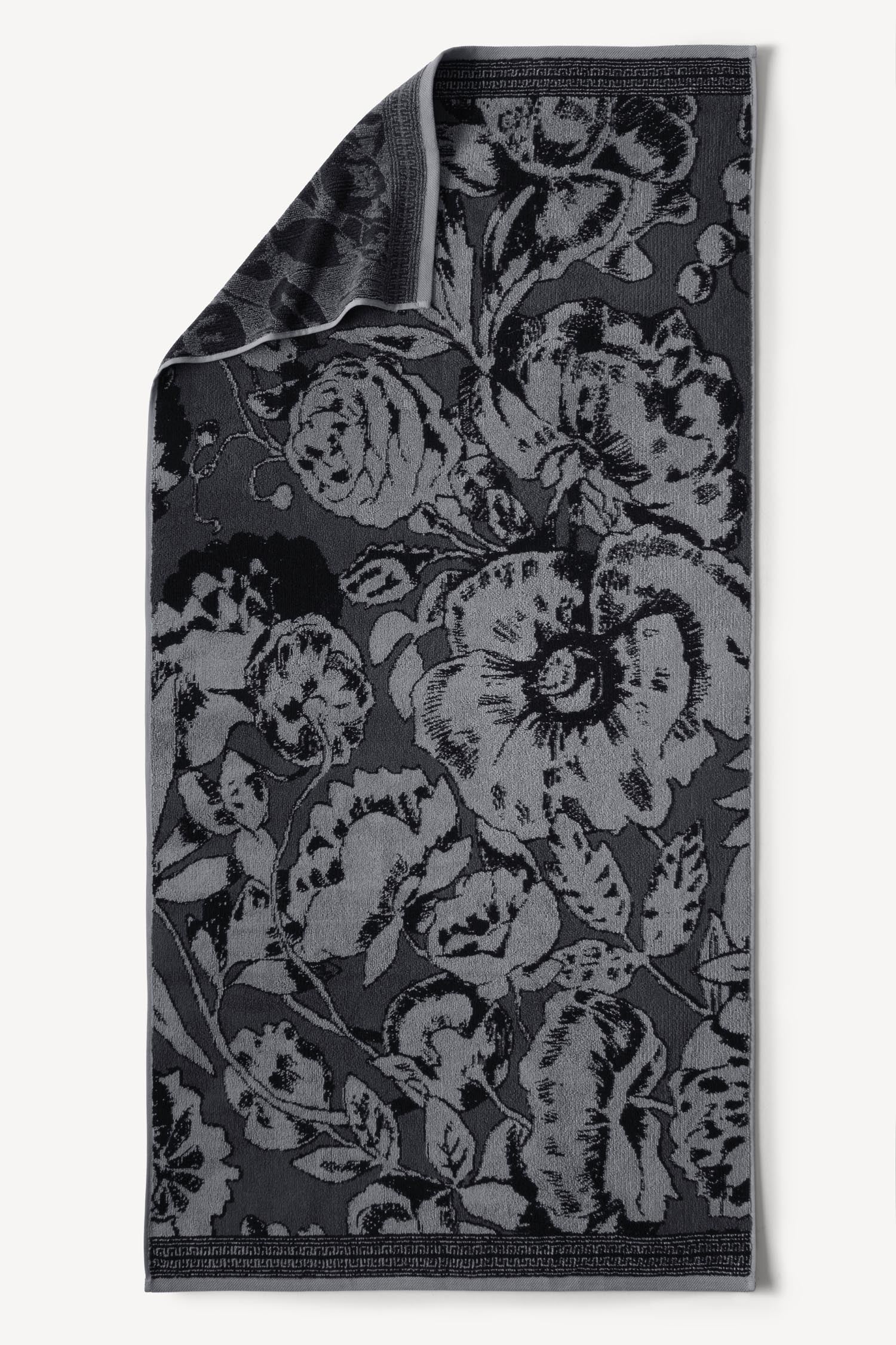 Caressa İpliği Boyalı 2'li Banyo Havlusu Seti Antrasit - CHERX