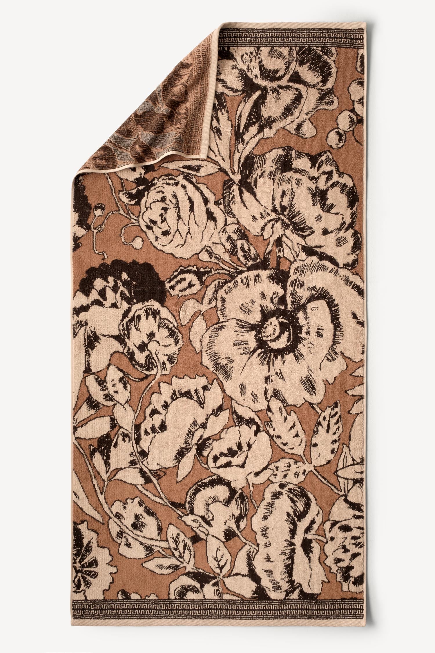 Caressa İpliği Boyalı 2'li Banyo Havlusu Seti Karamel - CHERX