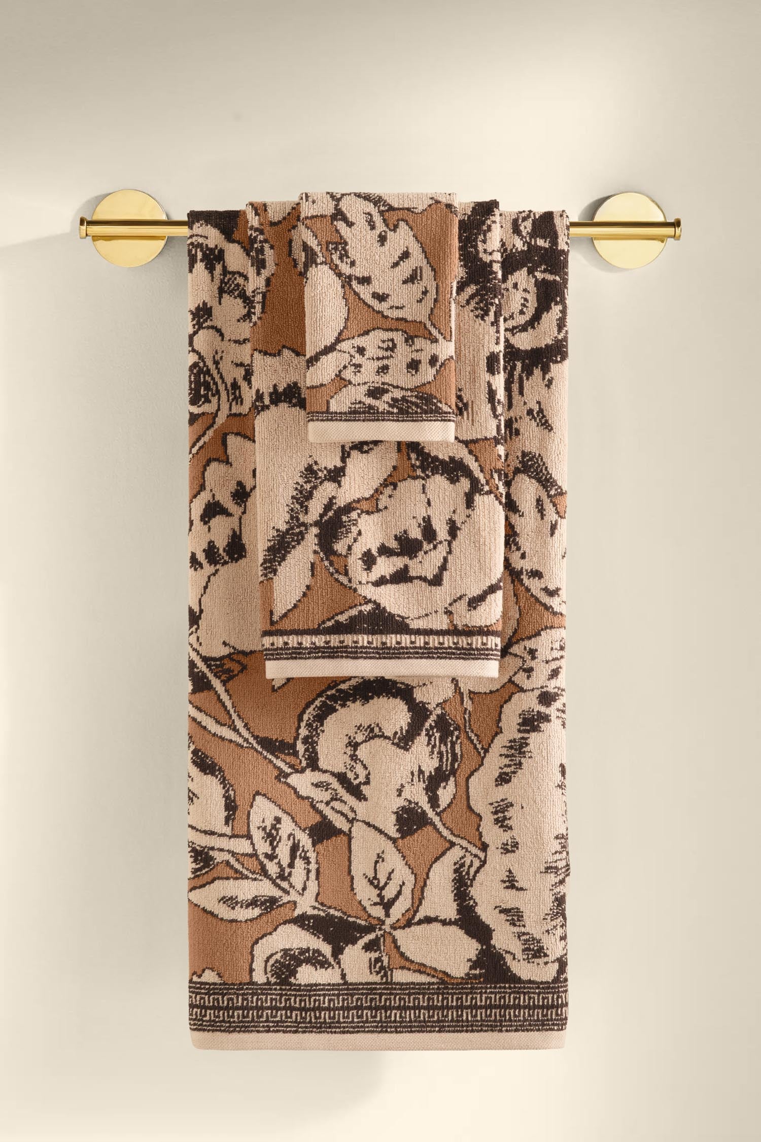 Caressa İpliği Boyalı 3'lü Havlu Seti Karamel - CHERX