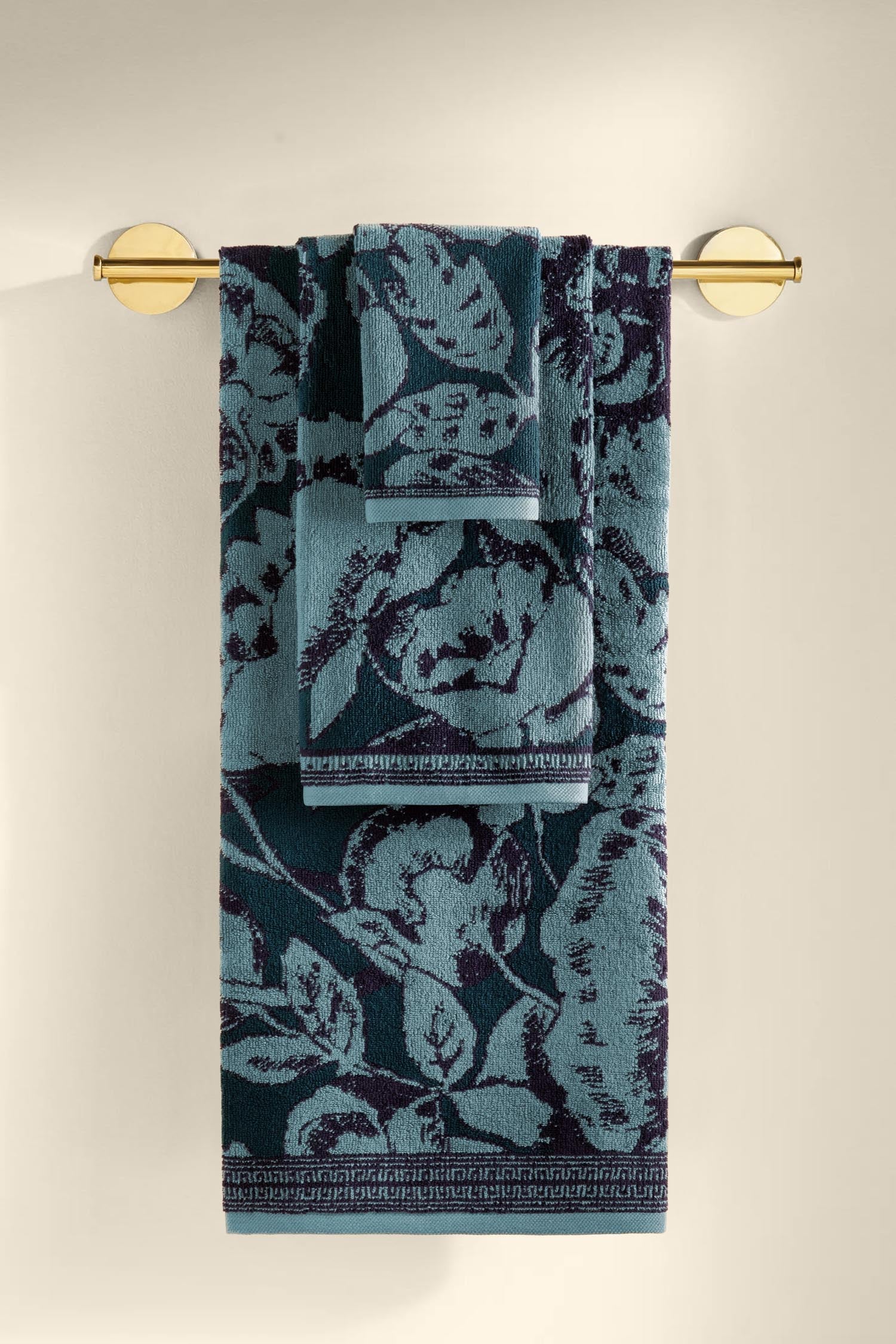 Caressa İpliği Boyalı 3'lü Havlu Seti Petrol - CHERX