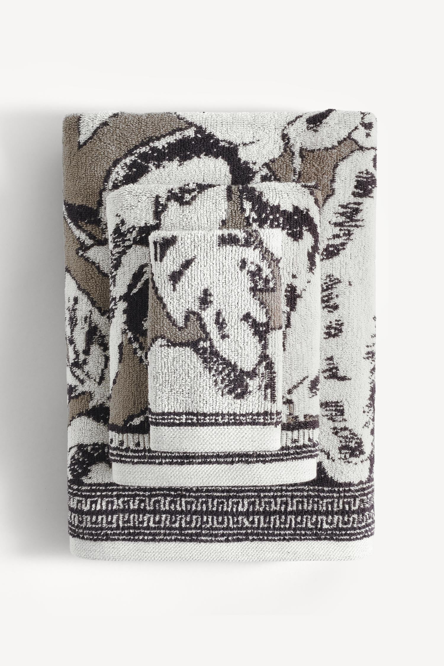 Caressa İpliği Boyalı 3'lü Havlu Seti Taş - CHERX