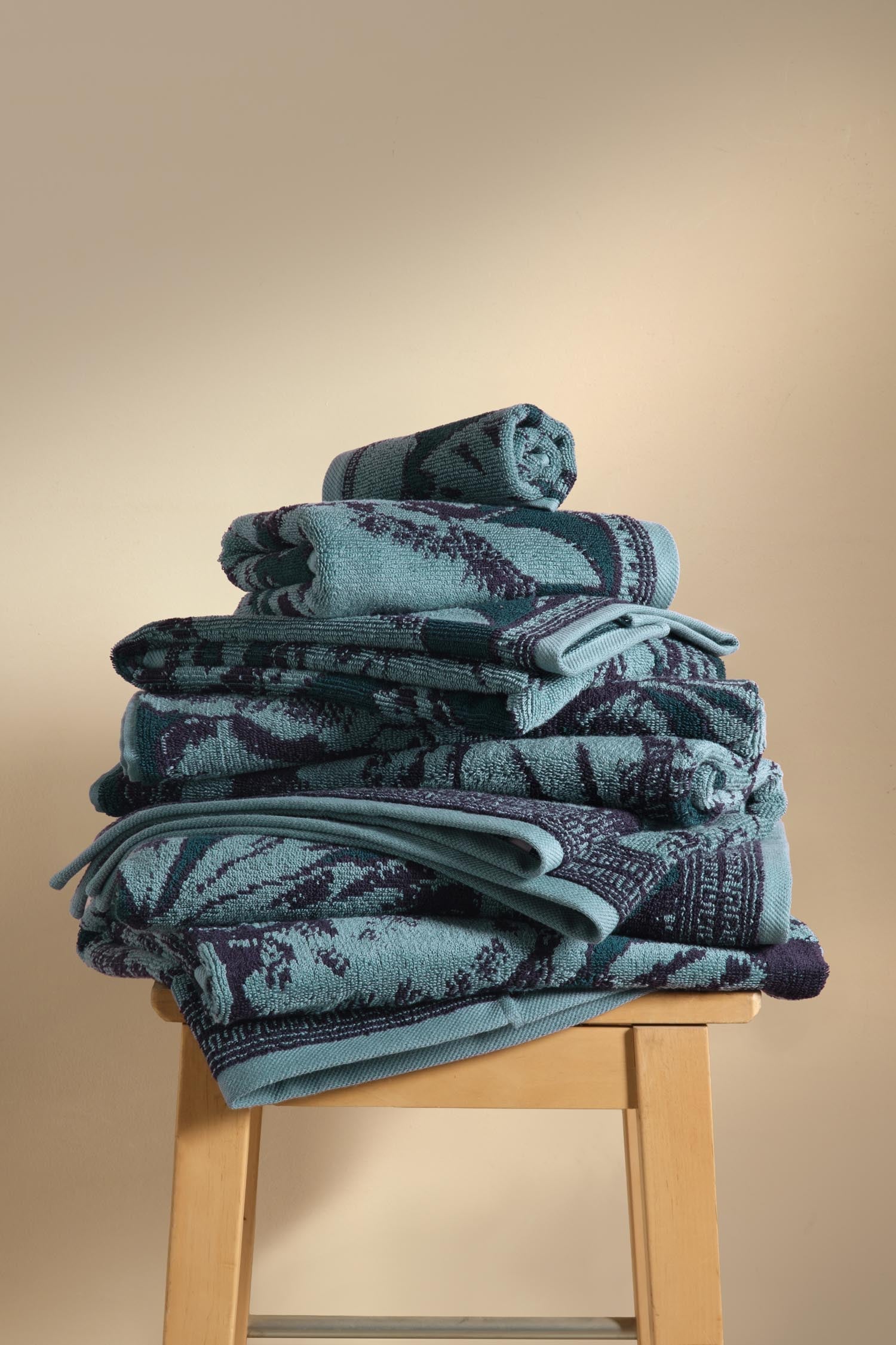 Caressa İpliği Boyalı 6'lı Misafir Havlusu Seti Petrol - CHERX