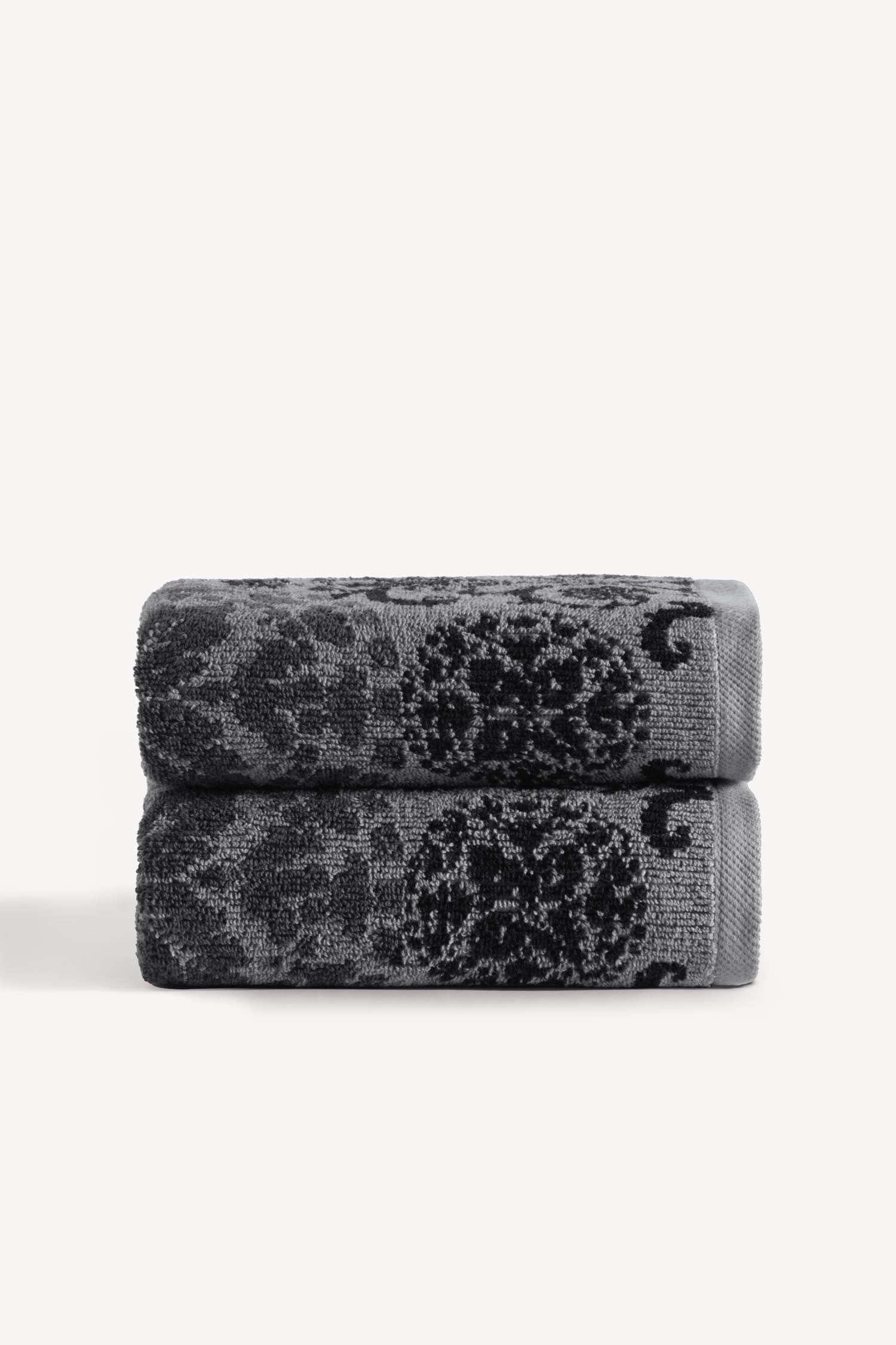 Matilda İpliği Boyalı 2’li El Havlusu Seti Antrasit - CHERX