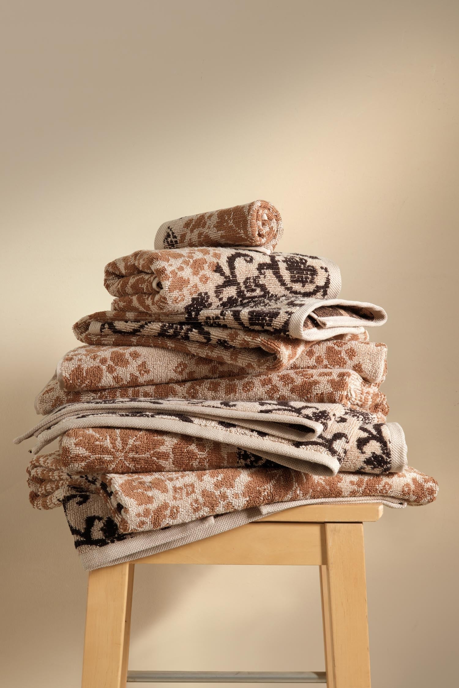 Matilda İpliği Boyalı 3'lü Havlu Seti Karamel - CHERX