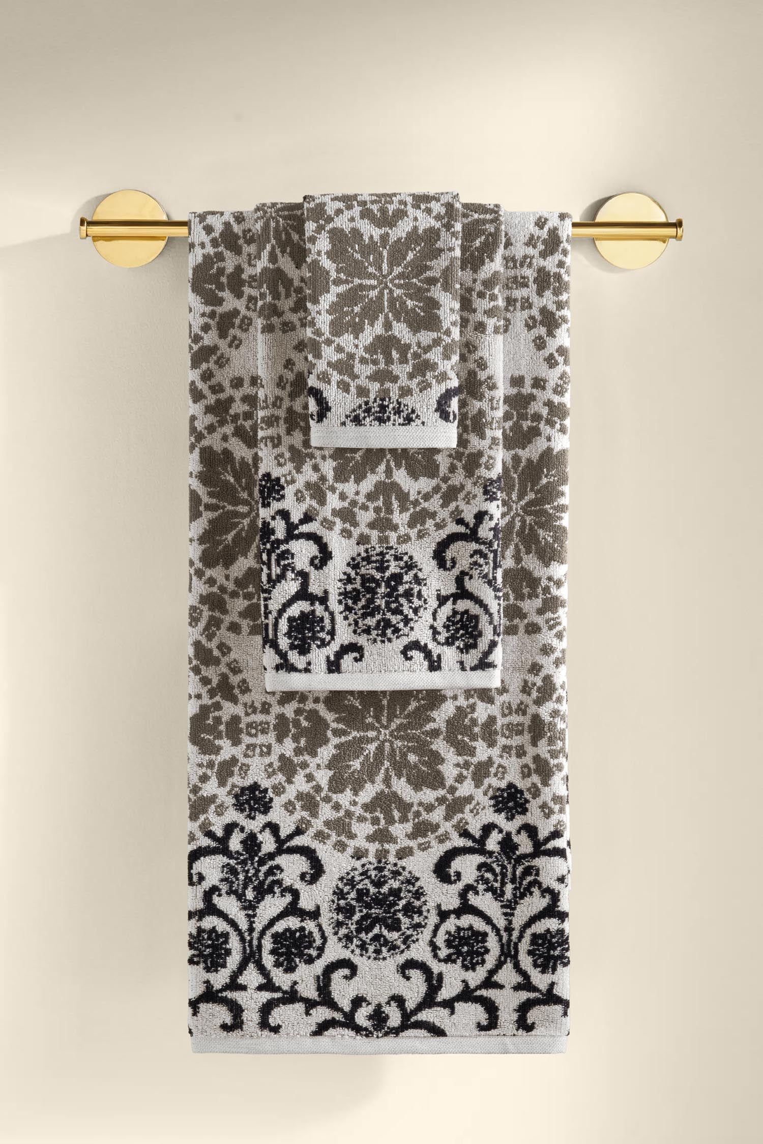 Matilda İpliği Boyalı 3'lü Havlu Seti Taş - CHERX