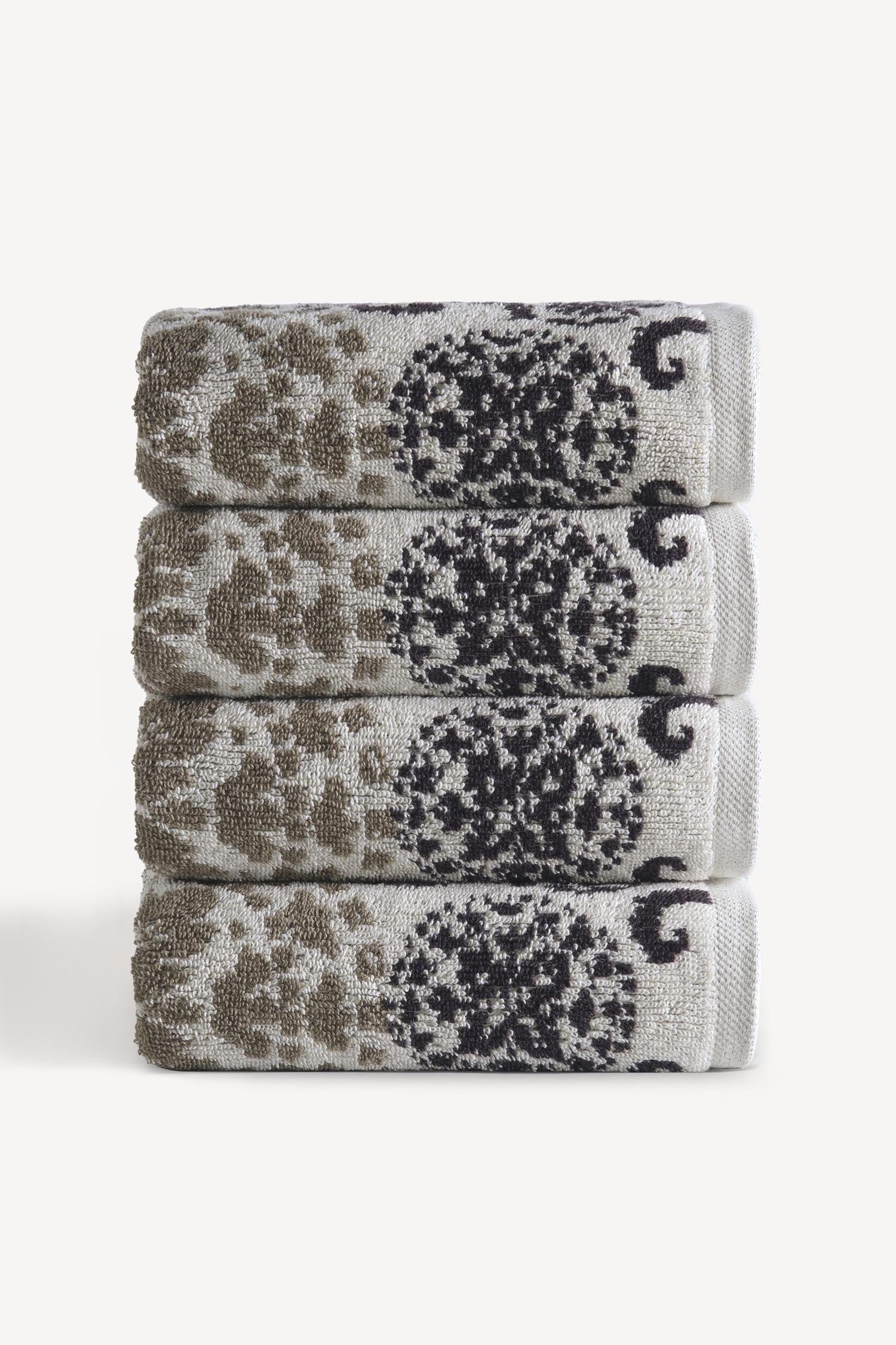 Matilda İpliği Boyalı 4’lü El Havlusu Seti Taş - CHERX