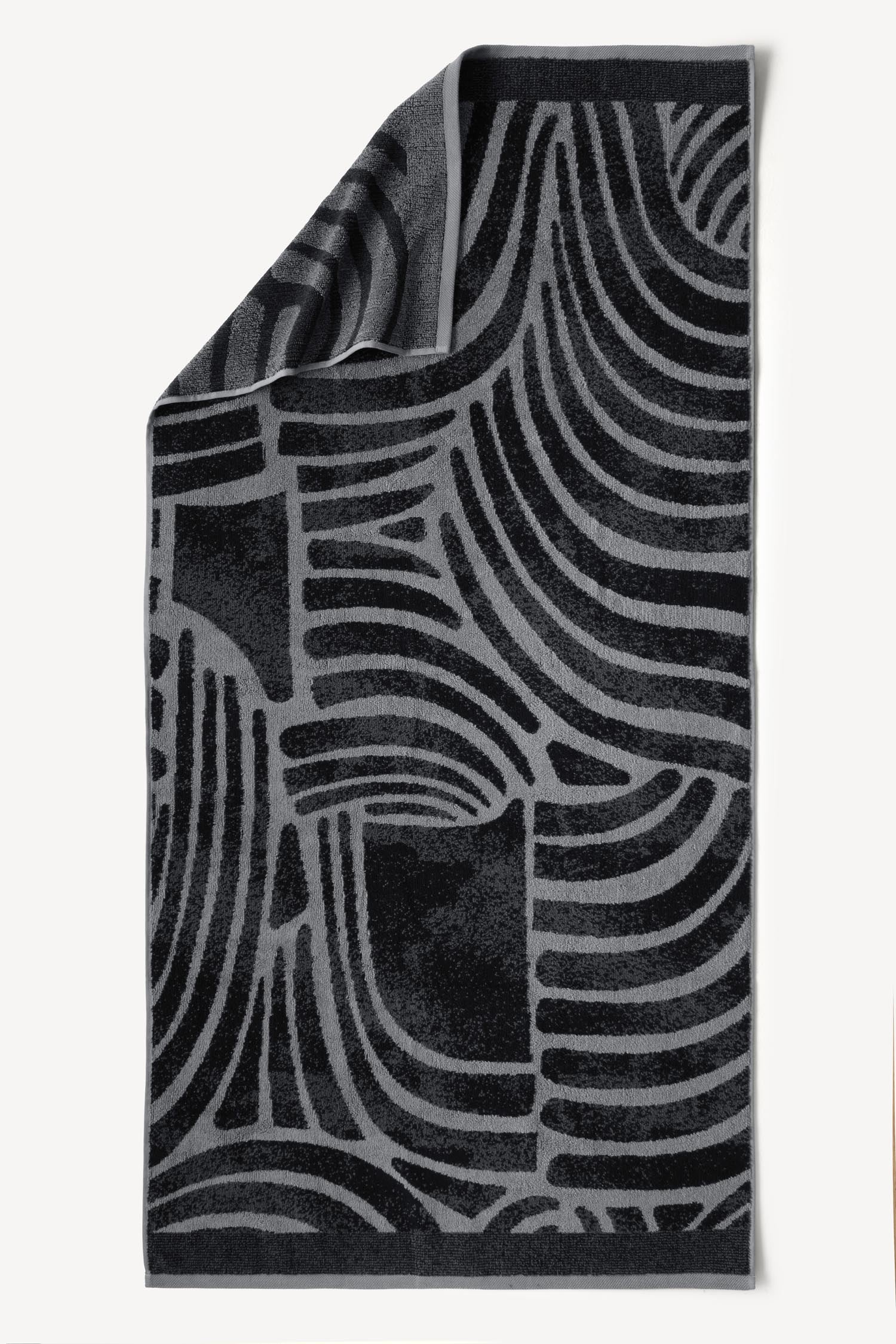 Pluma İpliği Boyalı 2'li Banyo Havlusu Seti Antrasit - CHERX