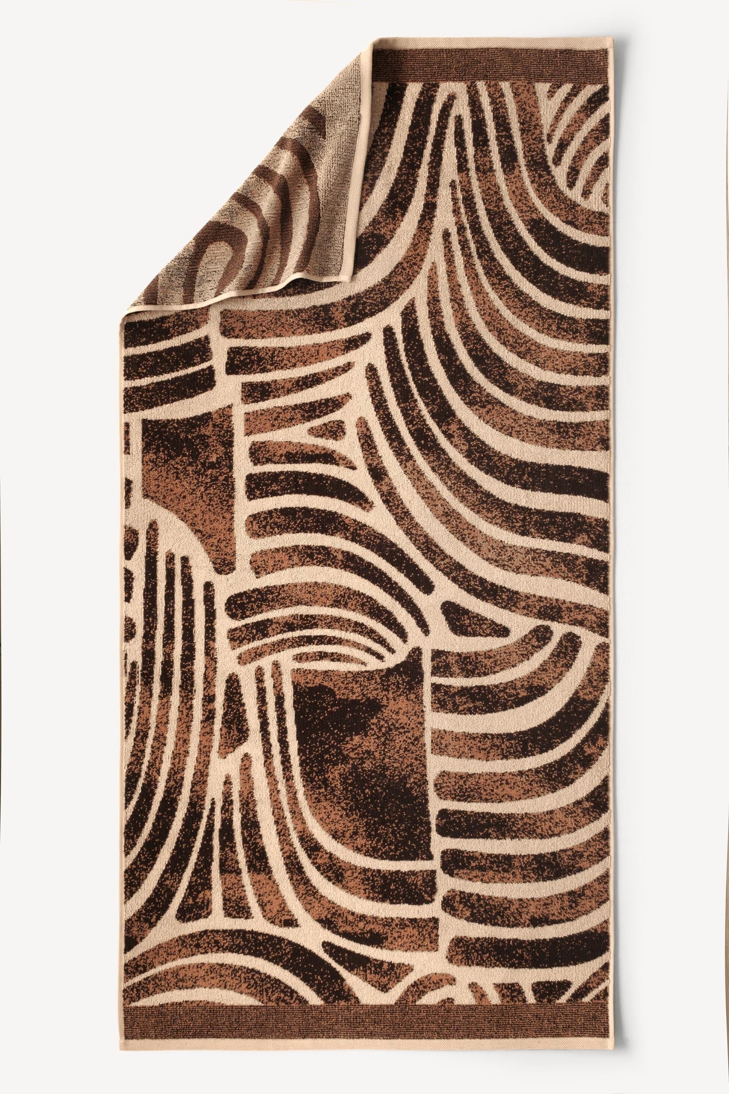 Pluma İpliği Boyalı 2'li Banyo Havlusu Seti Karamel - CHERX