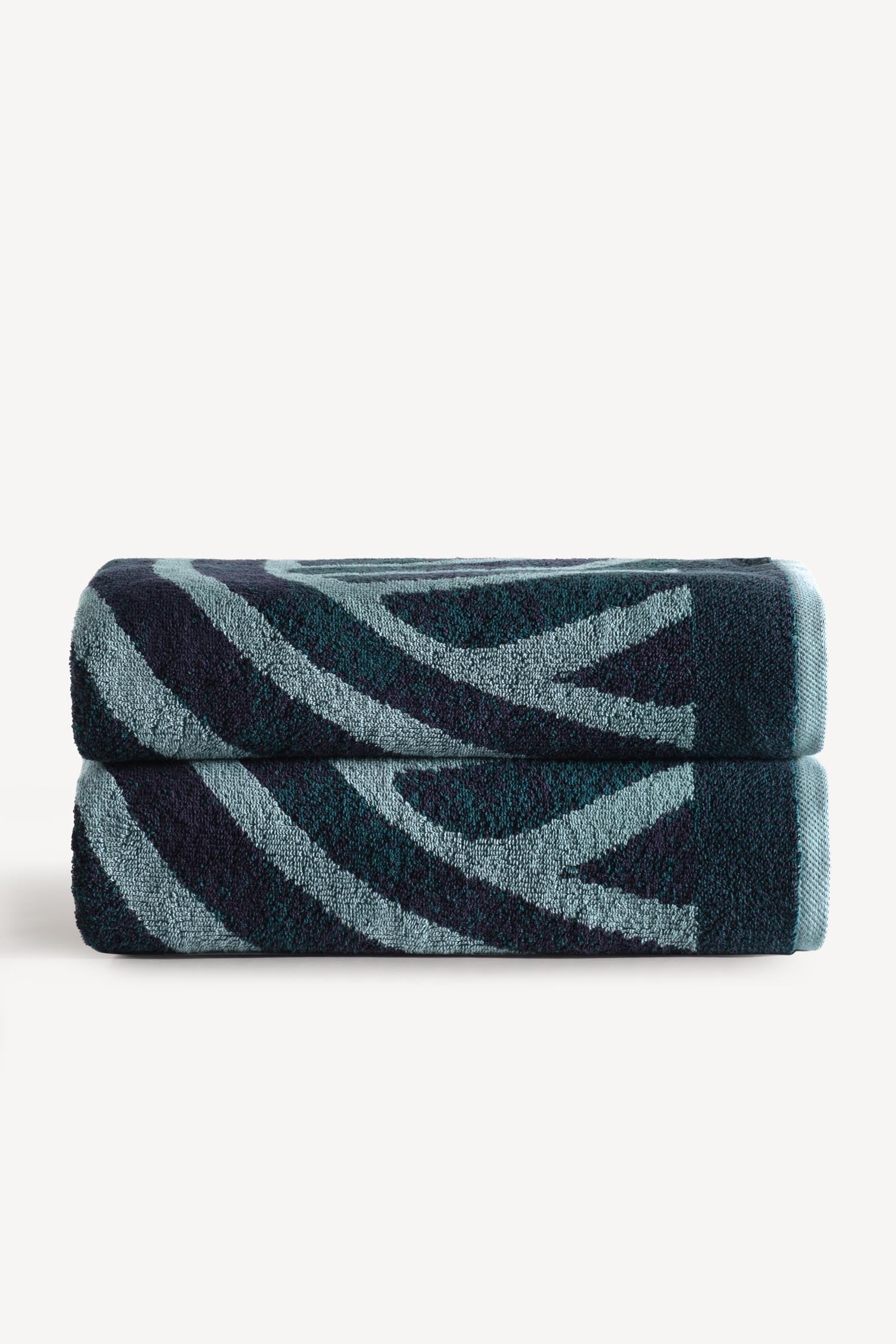 Pluma İpliği Boyalı 2'li Banyo Havlusu Seti Petrol - CHERX