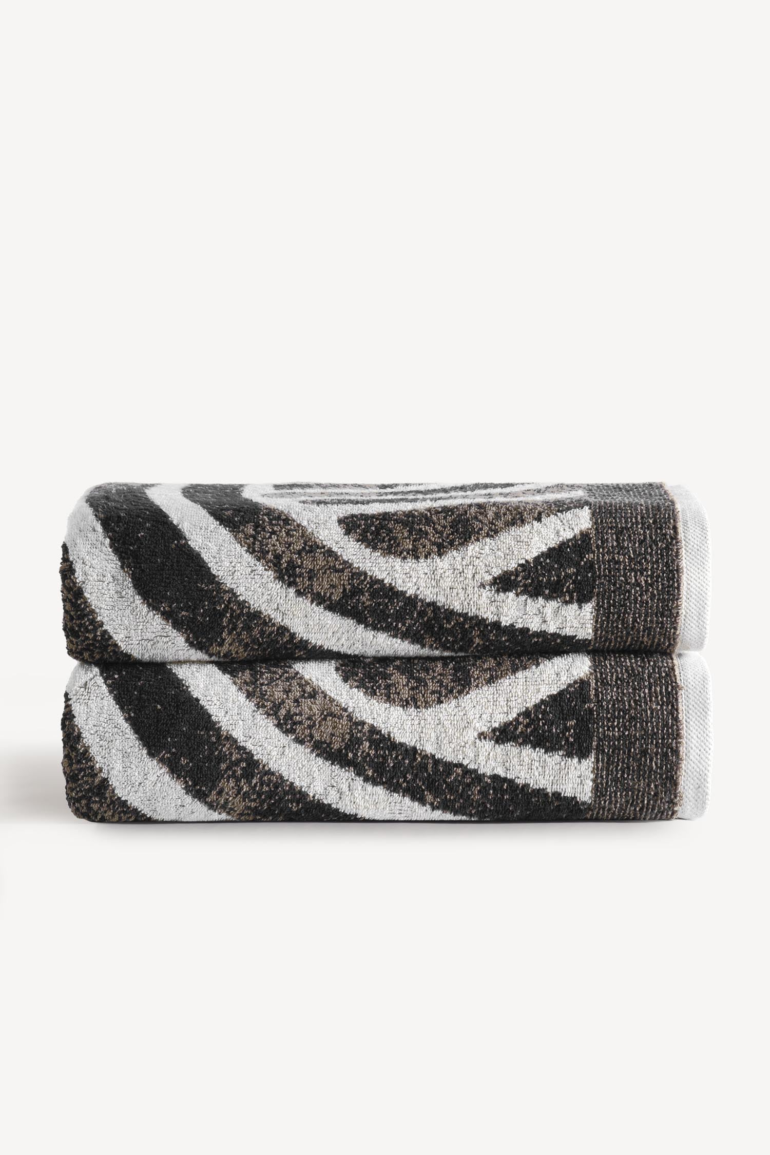 Pluma İpliği Boyalı 2'li Banyo Havlusu Seti Taş - CHERX