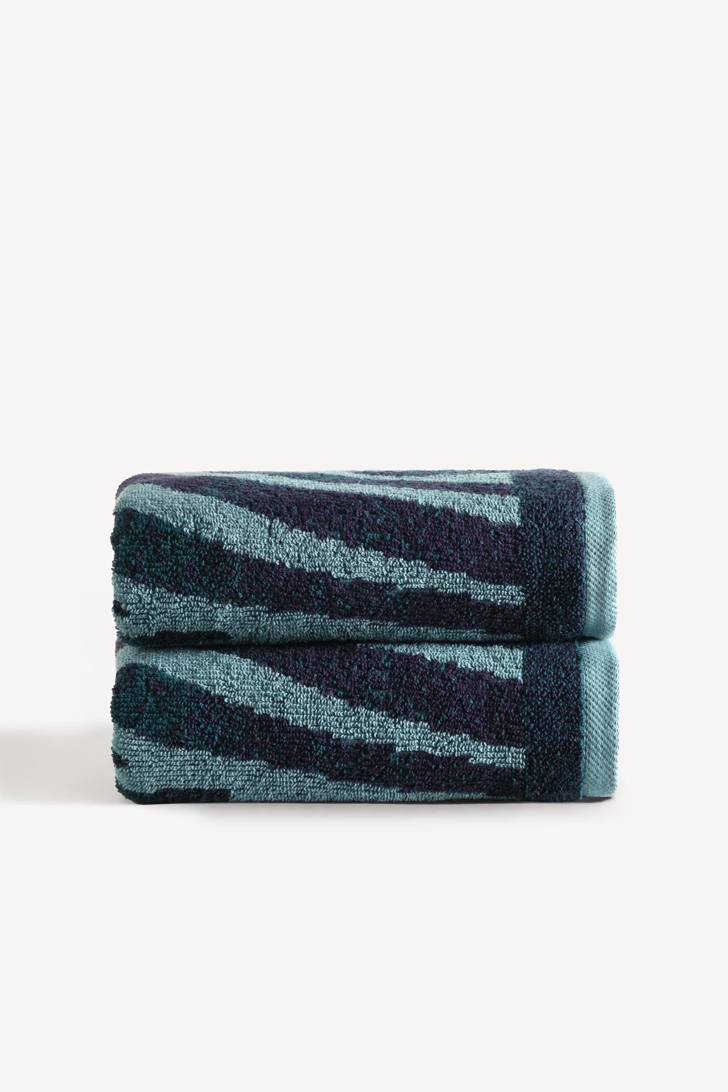 Pluma İpliği Boyalı 2’li El Havlusu Seti Petrol - CHERX