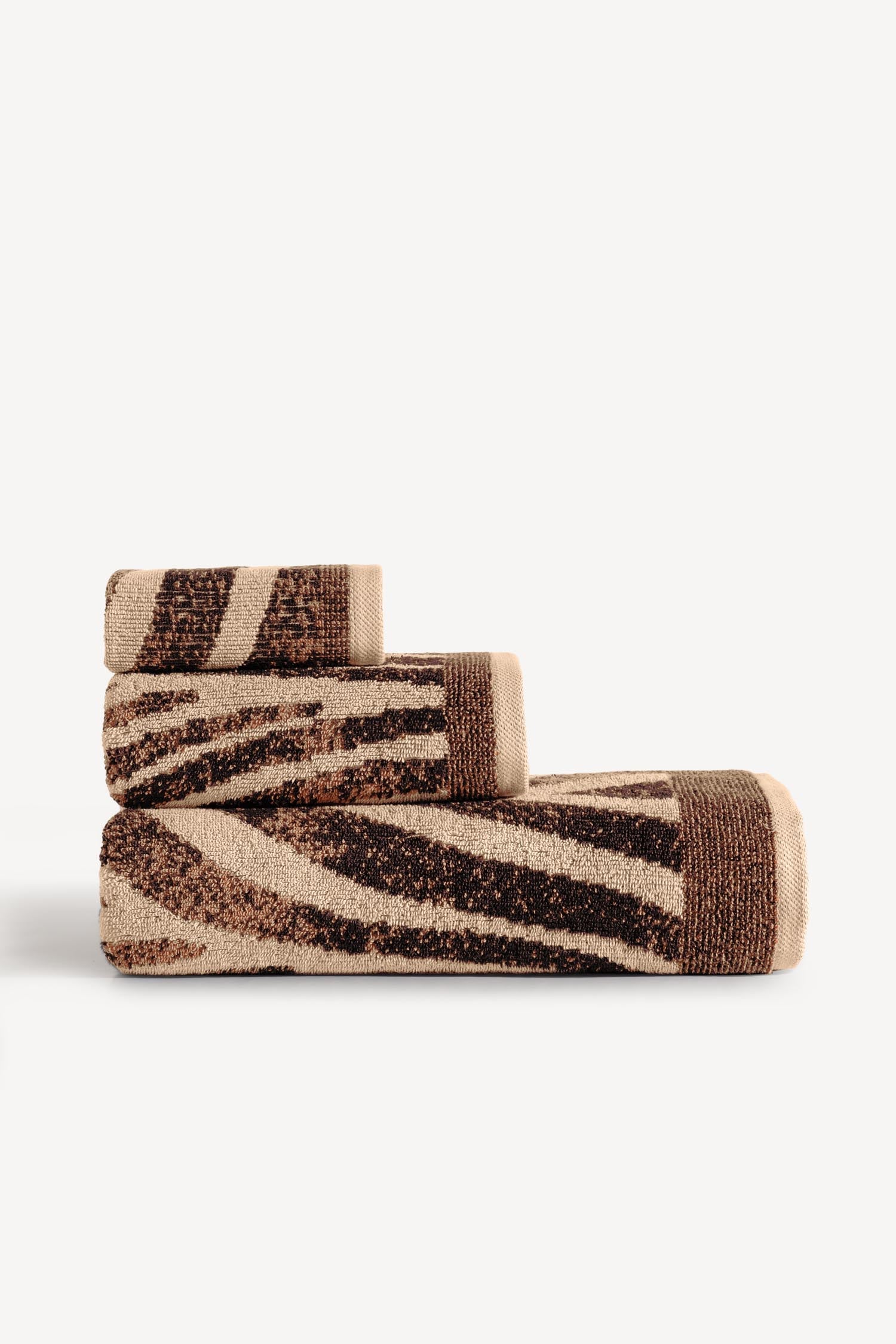 Pluma İpliği Boyalı 3'lü Havlu Seti Karamel - CHERX