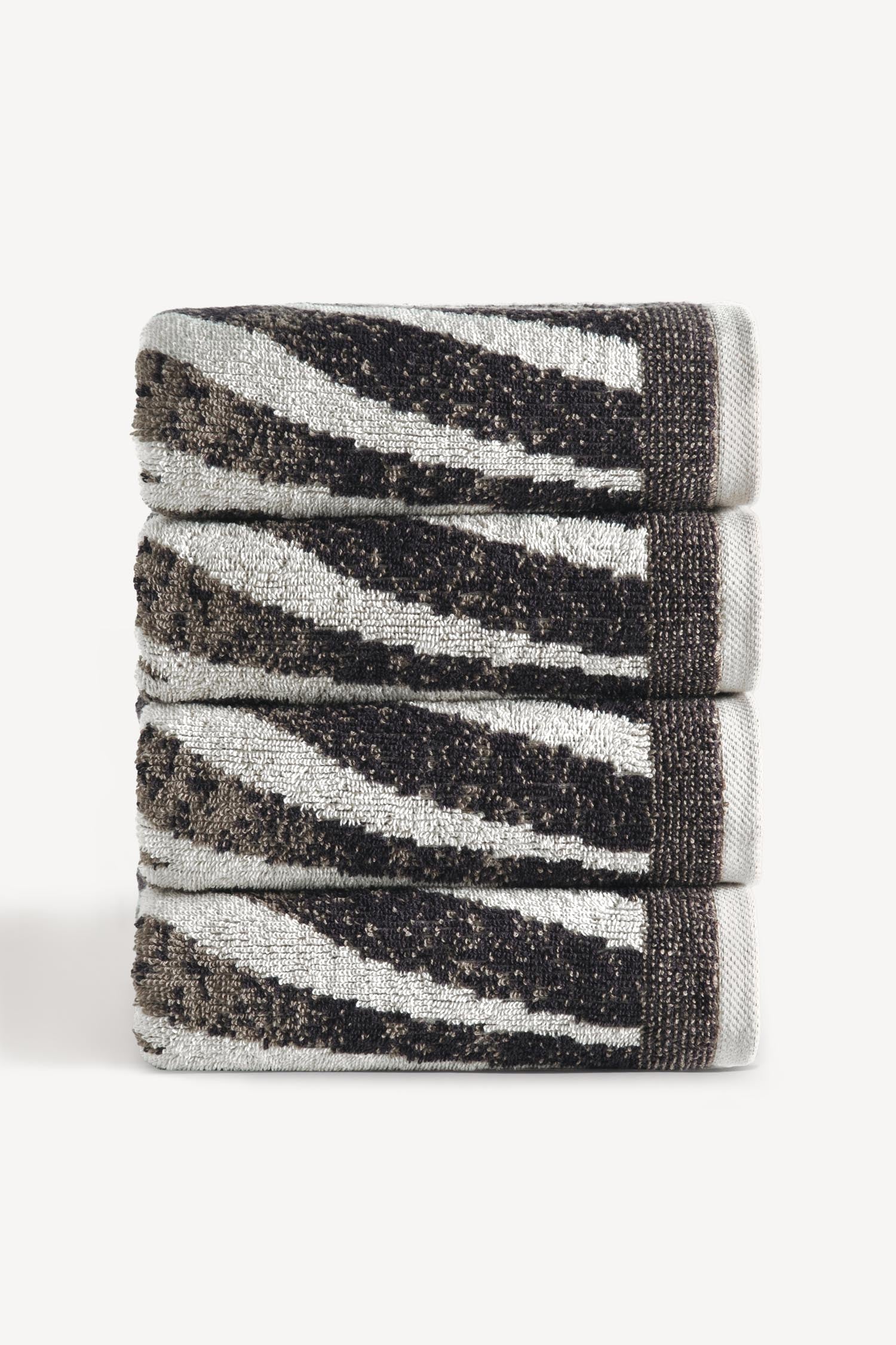 Pluma İpliği Boyalı 4’lü El Havlusu Seti Taş - CHERX