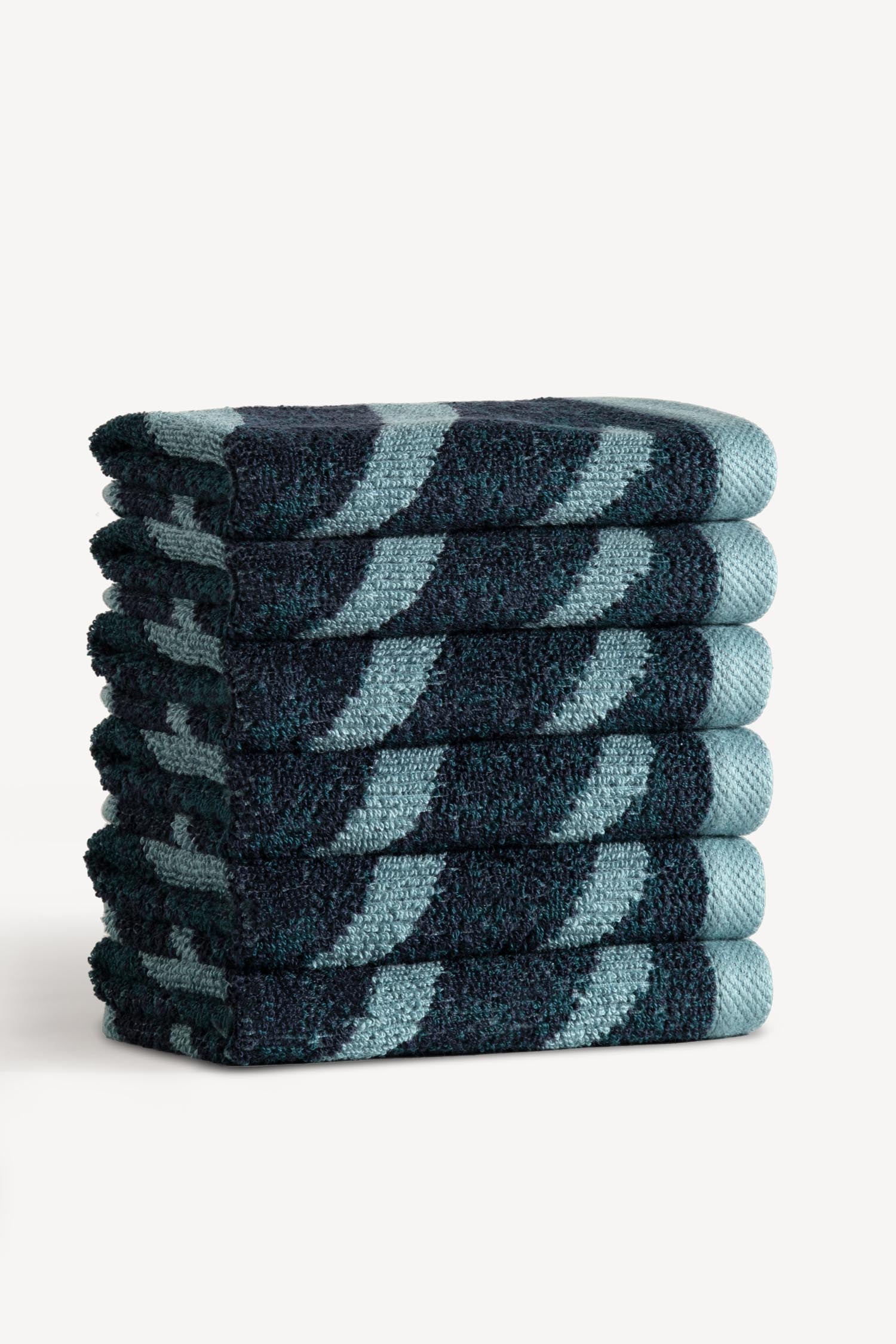 Pluma İpliği Boyalı 6'lı Misafir Havlusu Seti Petrol - CHERX