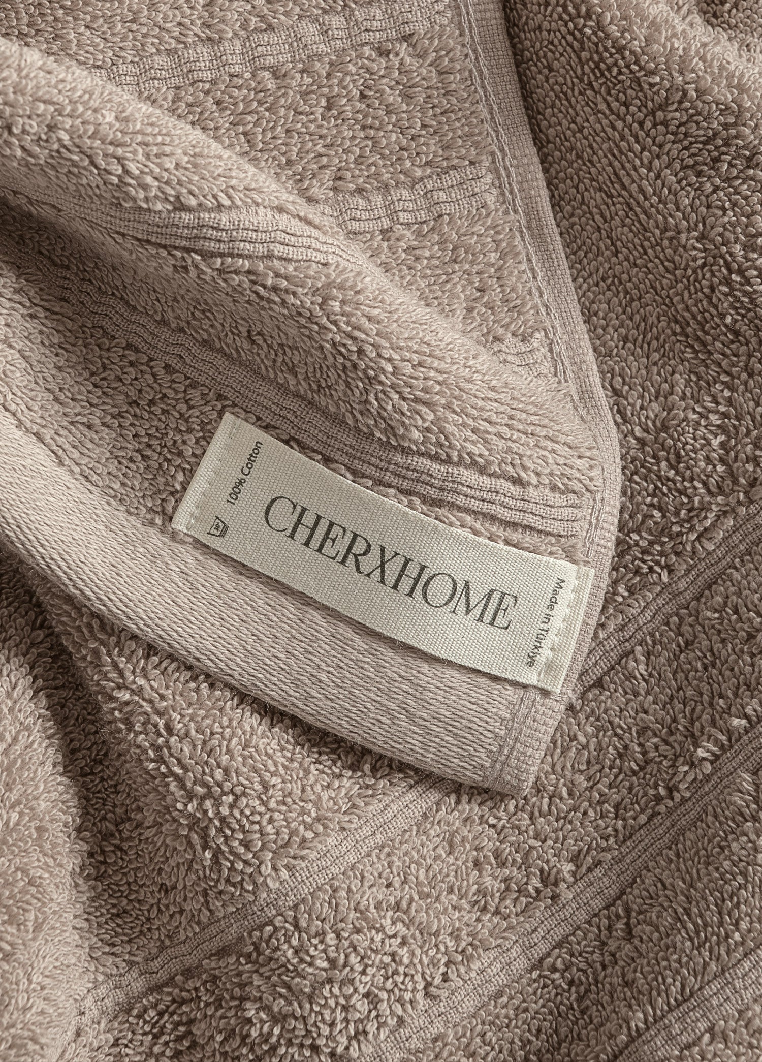 Serafina 3'lü Havlu Seti Açık Kahve - CHERX