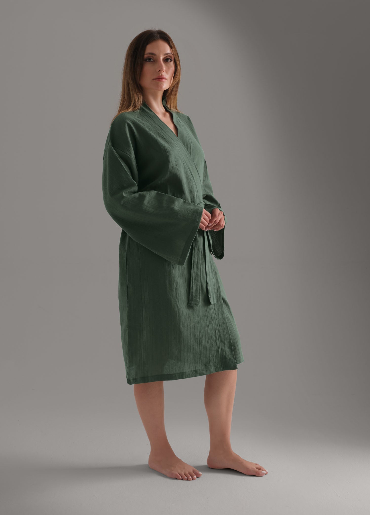 Şile Bezi Bornoz Koyu Yeşil - CHERX