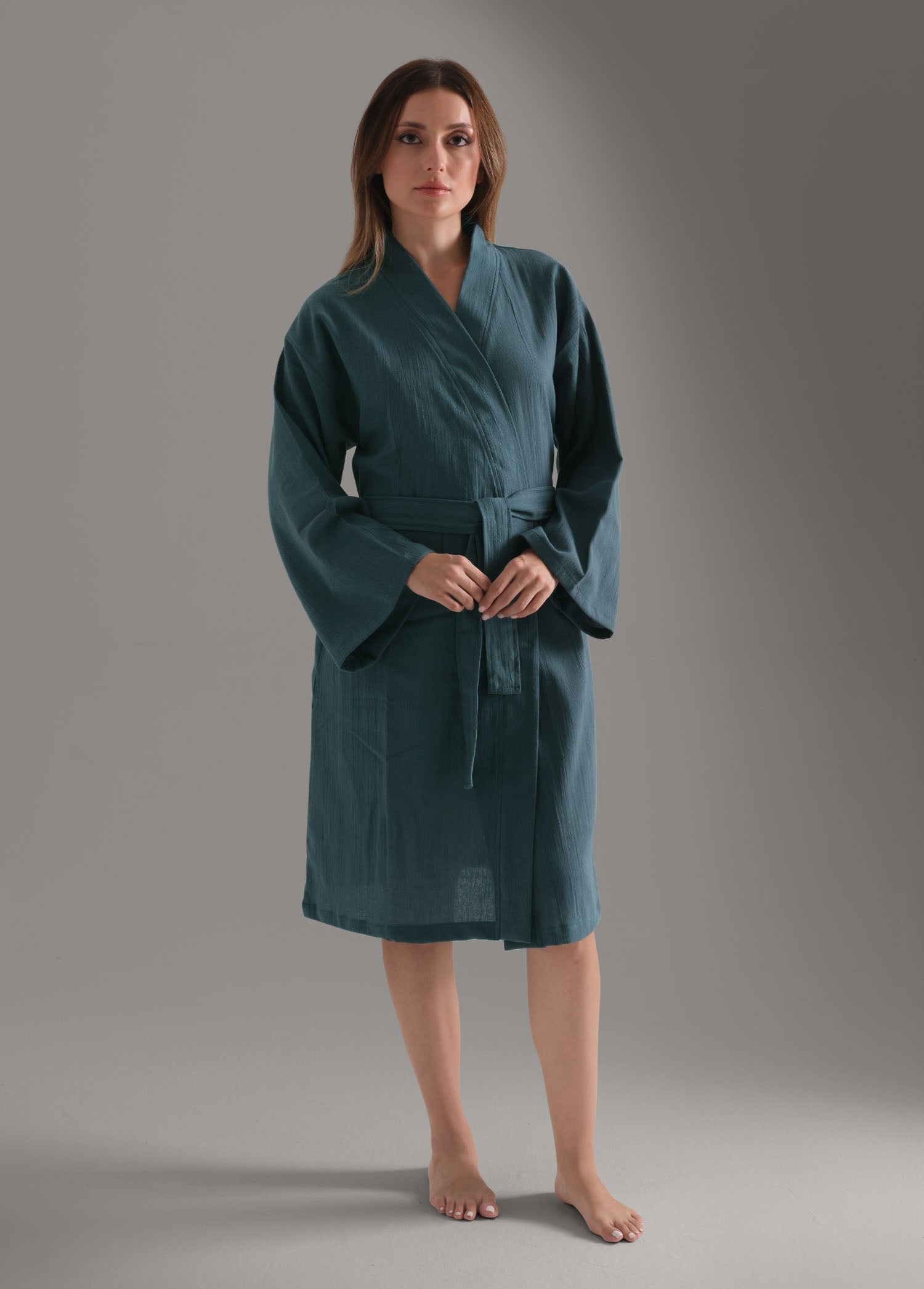 Şile Bezi Bornoz Petrol Mavi - CHERX