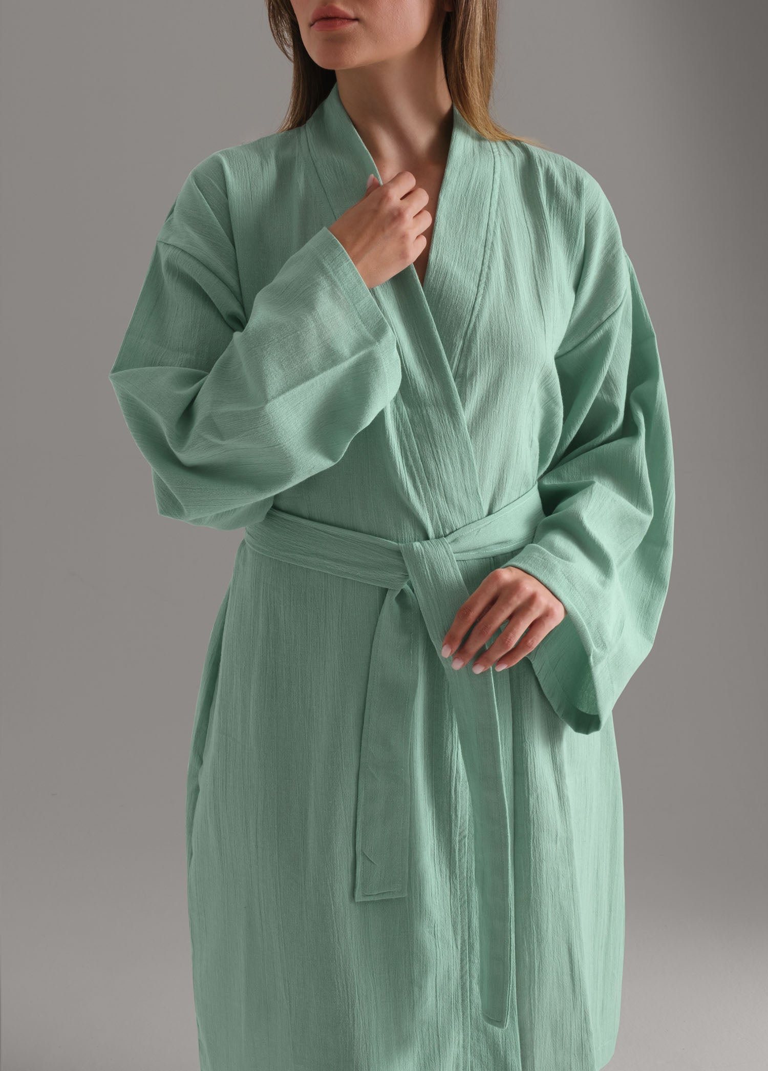 Şile Bezi Bornoz Spa Yeşili - CHERX