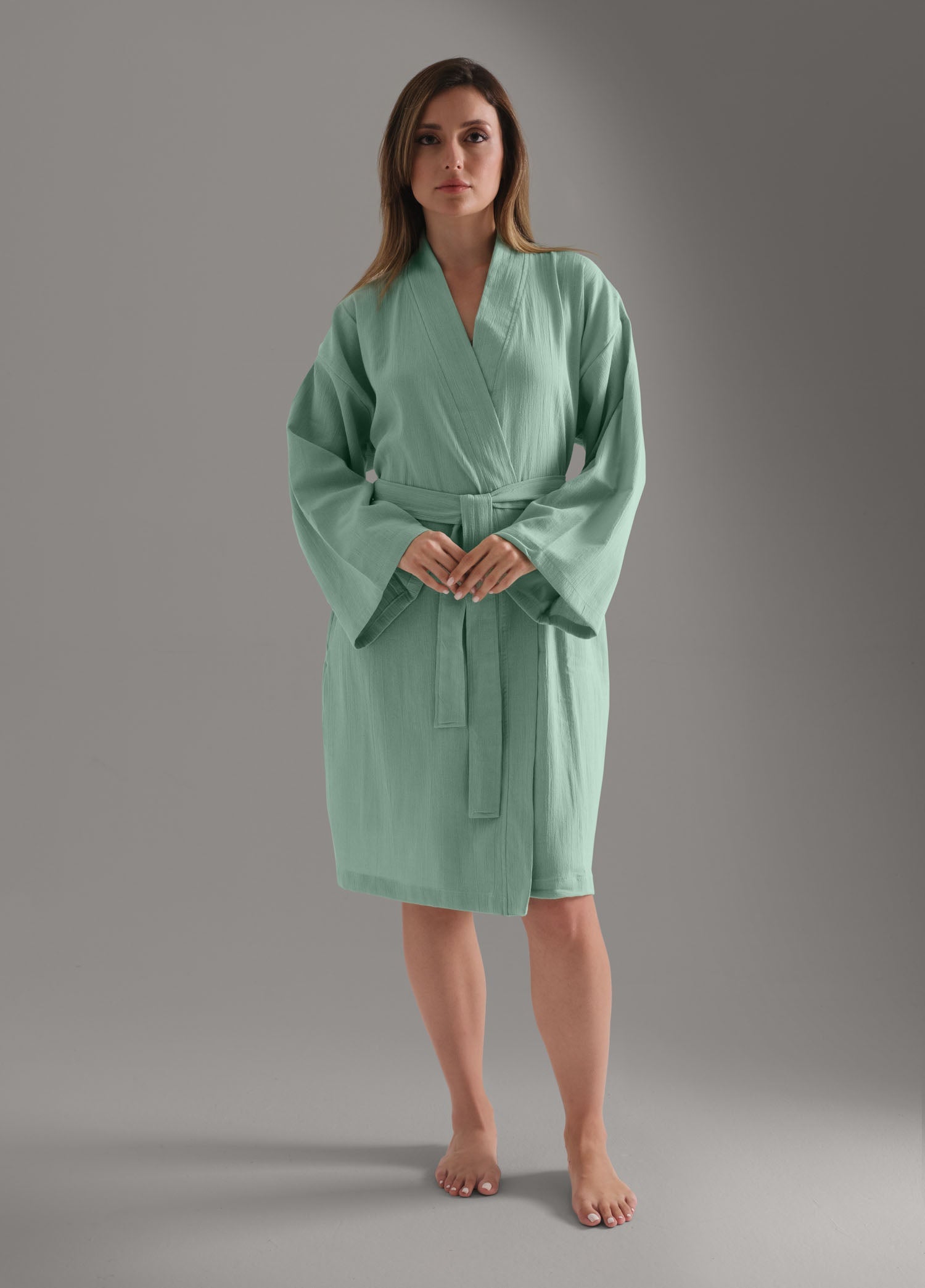 Şile Bezi Bornoz Spa Yeşili - CHERX