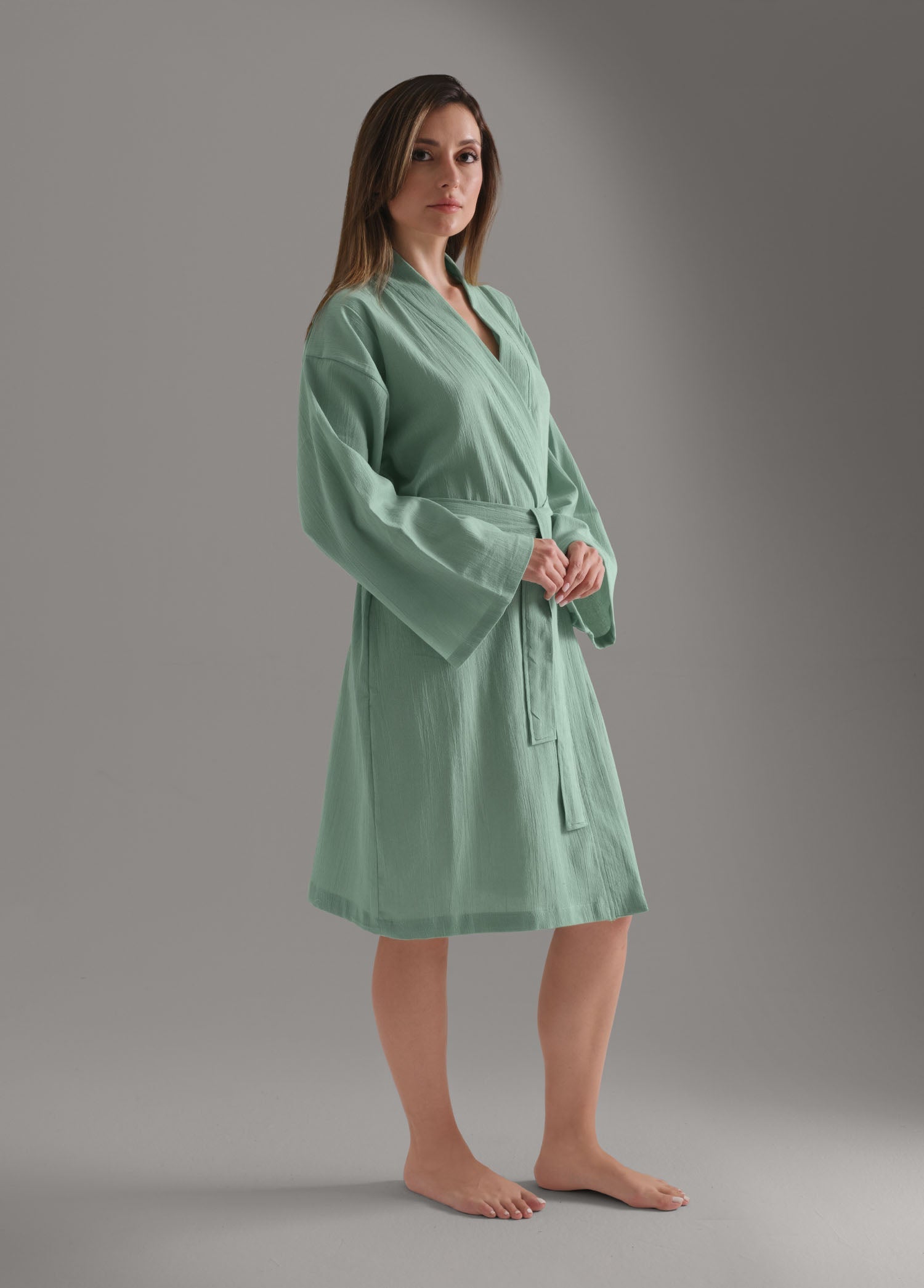 Şile Bezi Bornoz Spa Yeşili - CHERX