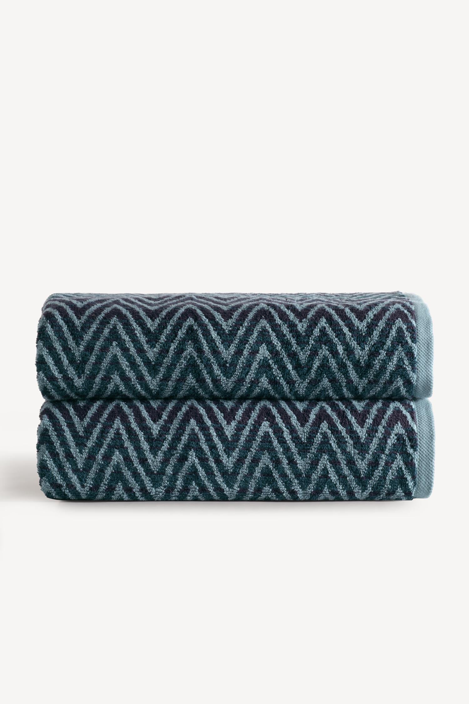 Zyon İpliği Boyalı 2'li Banyo Havlusu Seti Petrol - CHERX