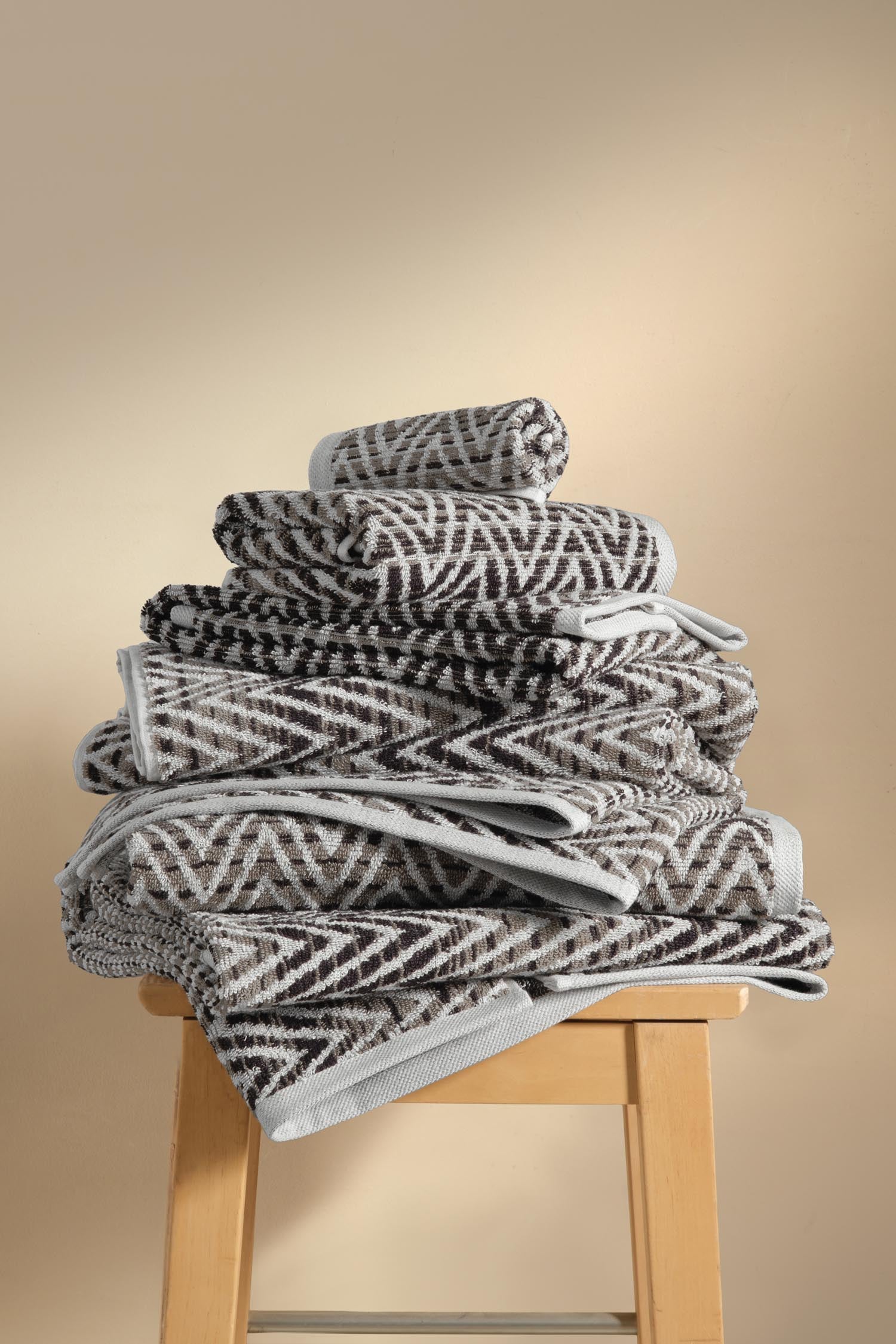 Zyon İpliği Boyalı 2’li El Havlusu Seti Taş - CHERX