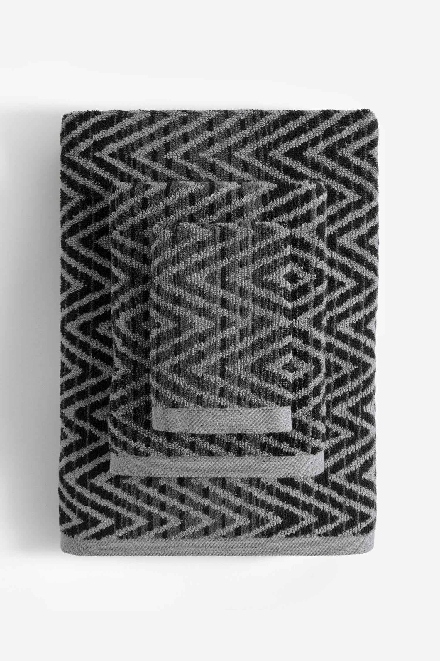 Zyon İpliği Boyalı 3'lü Havlu Seti Antrasit - CHERX