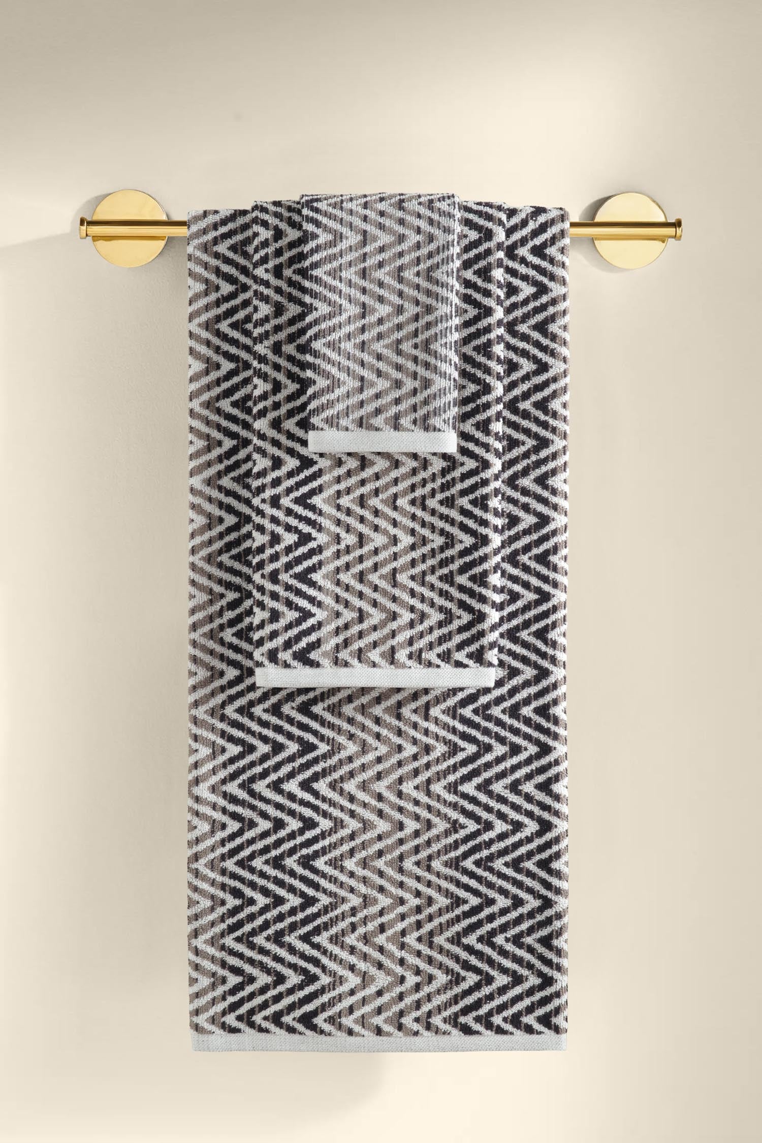 Zyon İpliği Boyalı 3'lü Havlu Seti Taş - CHERX