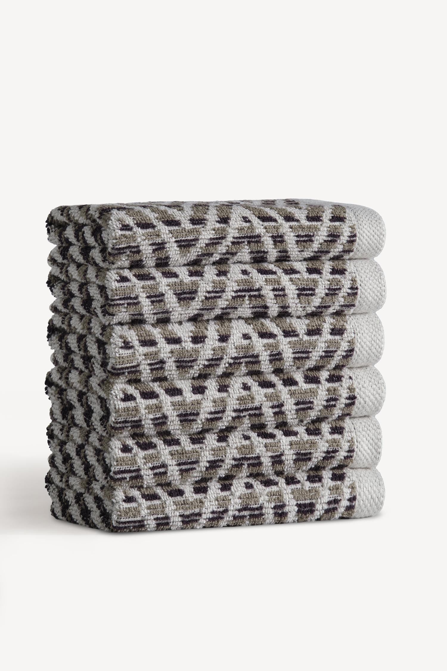 Zyon İpliği Boyalı 6'lı Misafir Havlusu Seti Taş - CHERX