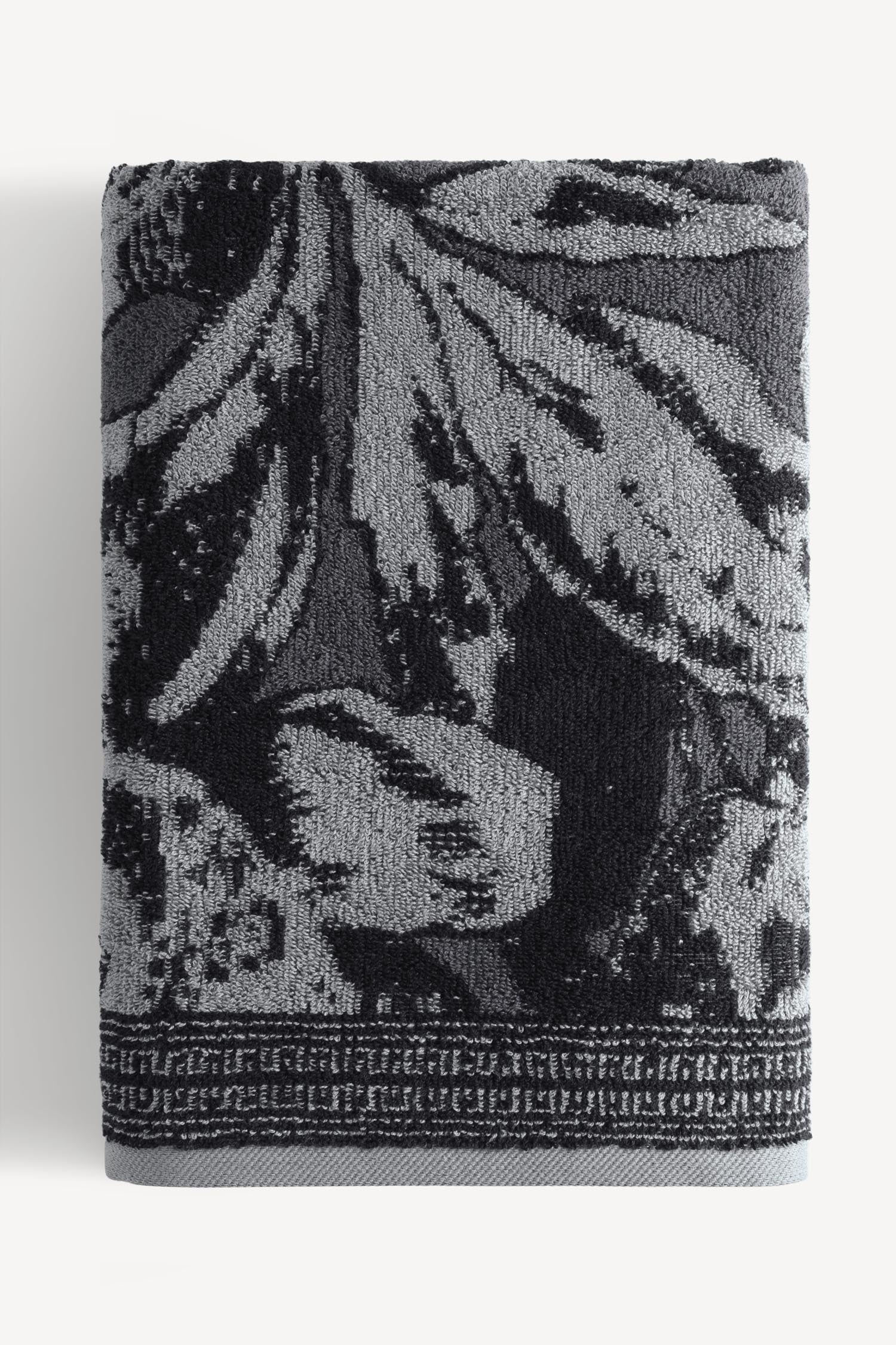 Caressa İpliği Boyalı 2'li Banyo Havlusu Seti Antrasit - CHERX