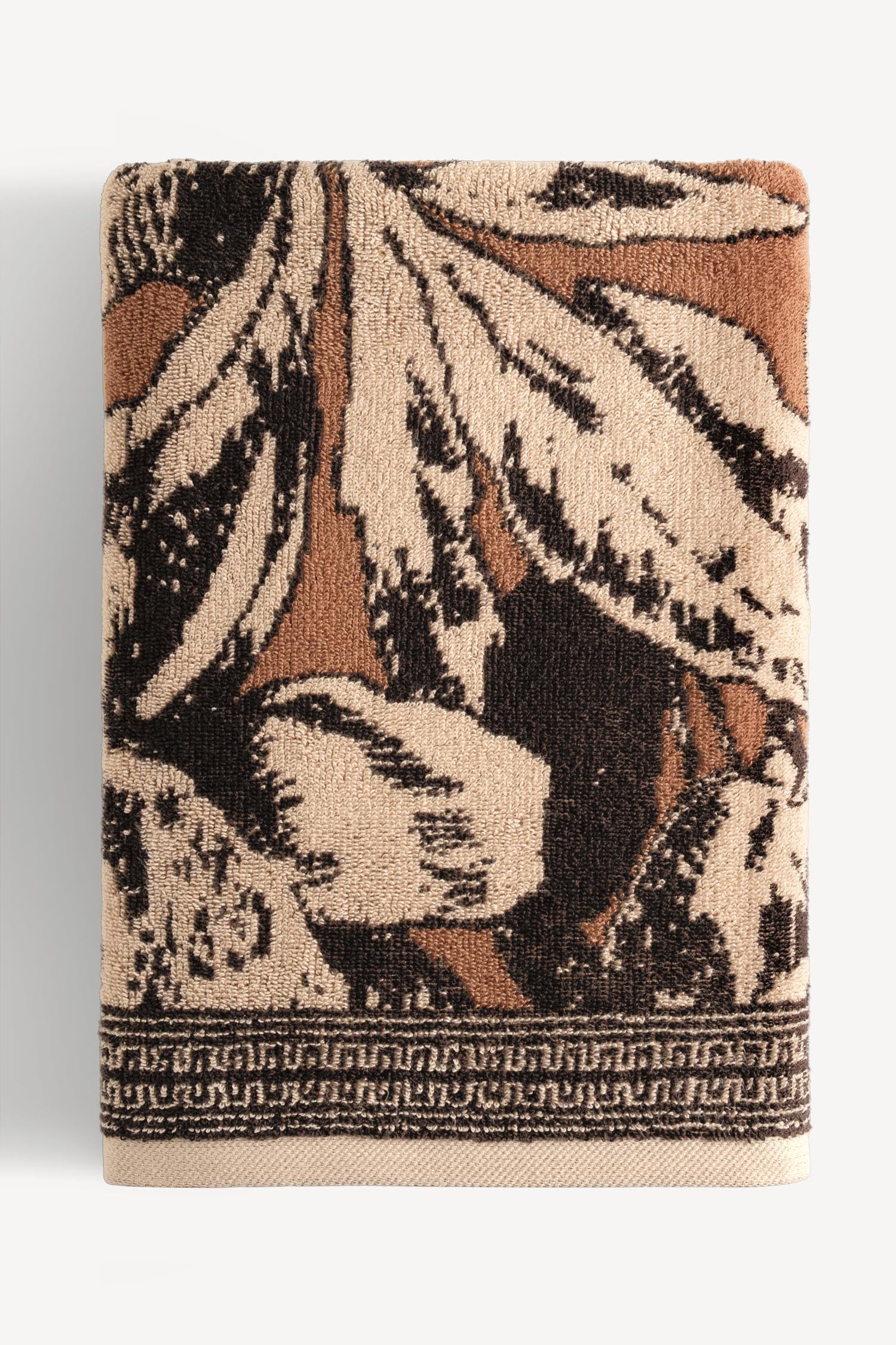 Caressa İpliği Boyalı 2'li Banyo Havlusu Seti Karamel - CHERX