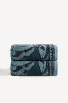 Caressa İpliği Boyalı 2’li El Havlusu Seti Petrol - CHERX