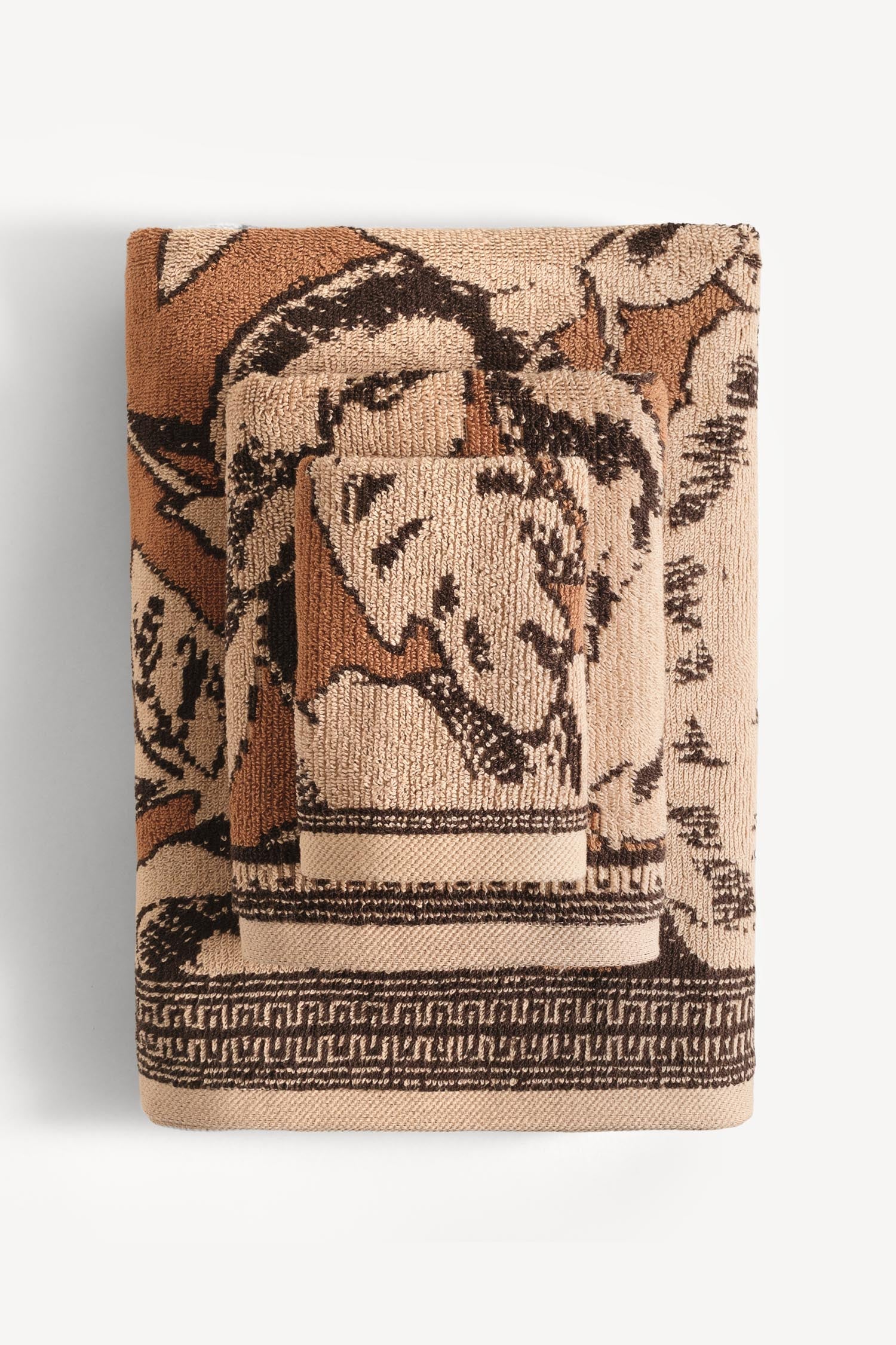 Caressa İpliği Boyalı 3'lü Havlu Seti Karamel - CHERX