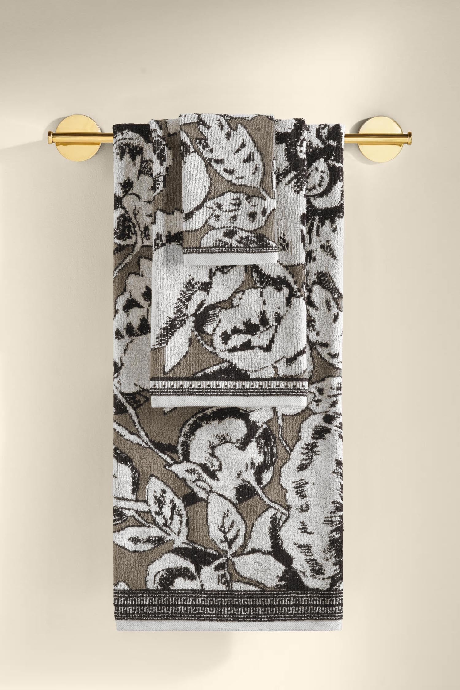 Caressa İpliği Boyalı 3'lü Havlu Seti Taş - CHERX