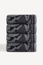 Caressa İpliği Boyalı 4’lü El Havlusu Seti Antrasit - CHERX