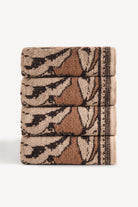 Caressa İpliği Boyalı 4’lü El Havlusu Seti Karamel - CHERX