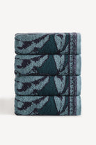 Caressa İpliği Boyalı 4’lü El Havlusu Seti Petrol - CHERX