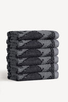 Caressa İpliği Boyalı 6'lı Misafir Havlusu Seti Antrasit - CHERX