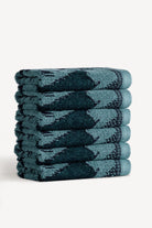 Caressa İpliği Boyalı 6'lı Misafir Havlusu Seti Petrol - CHERX