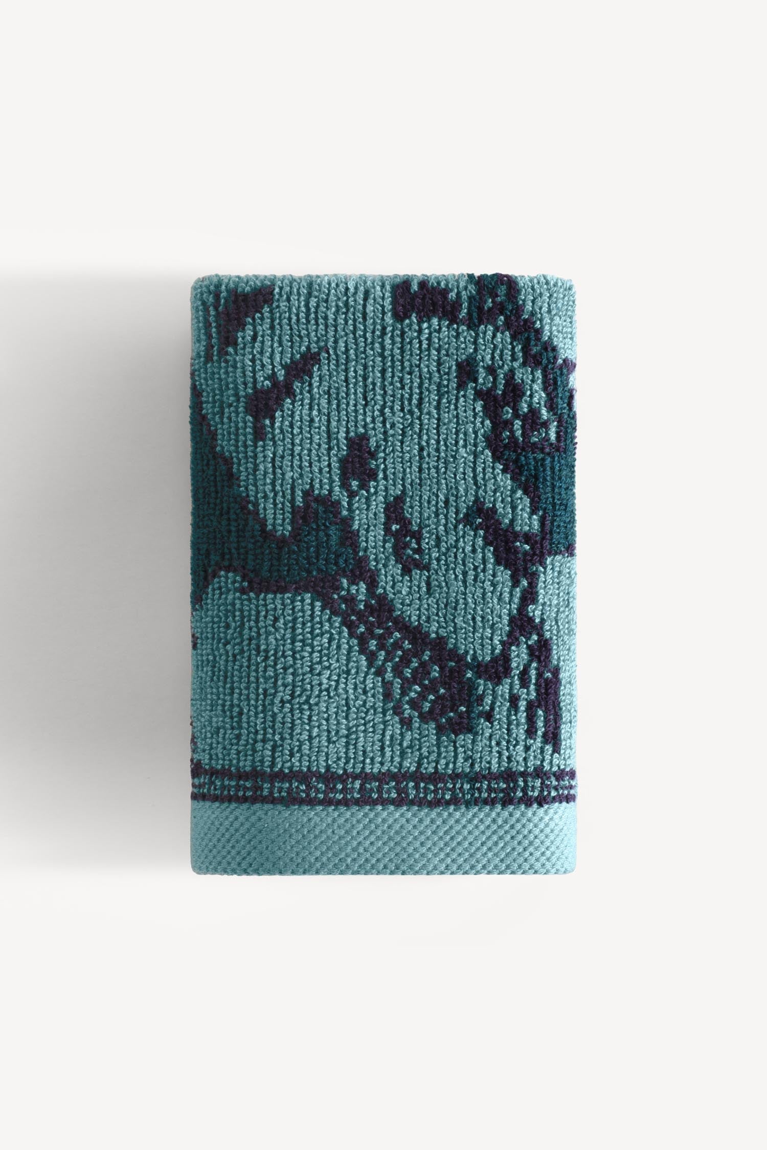 Caressa İpliği Boyalı 6'lı Misafir Havlusu Seti Petrol - CHERX