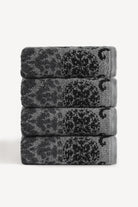 Matilda İpliği Boyalı 4’lü El Havlusu Seti Antrasit - CHERX