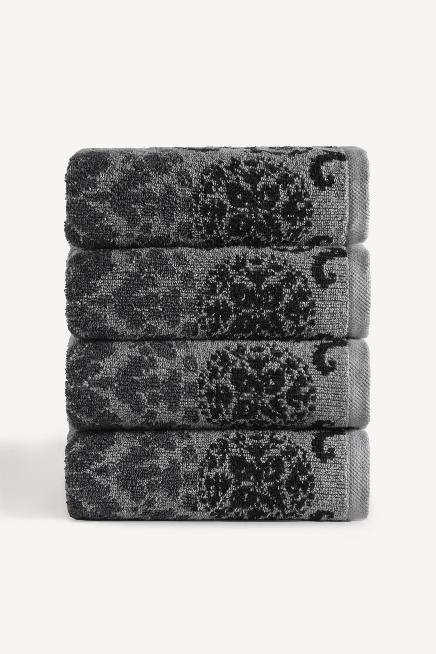 Matilda İpliği Boyalı 4’lü El Havlusu Seti Antrasit - CHERX