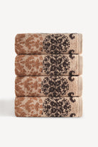 Matilda İpliği Boyalı 4’lü El Havlusu Seti Karamel - CHERX