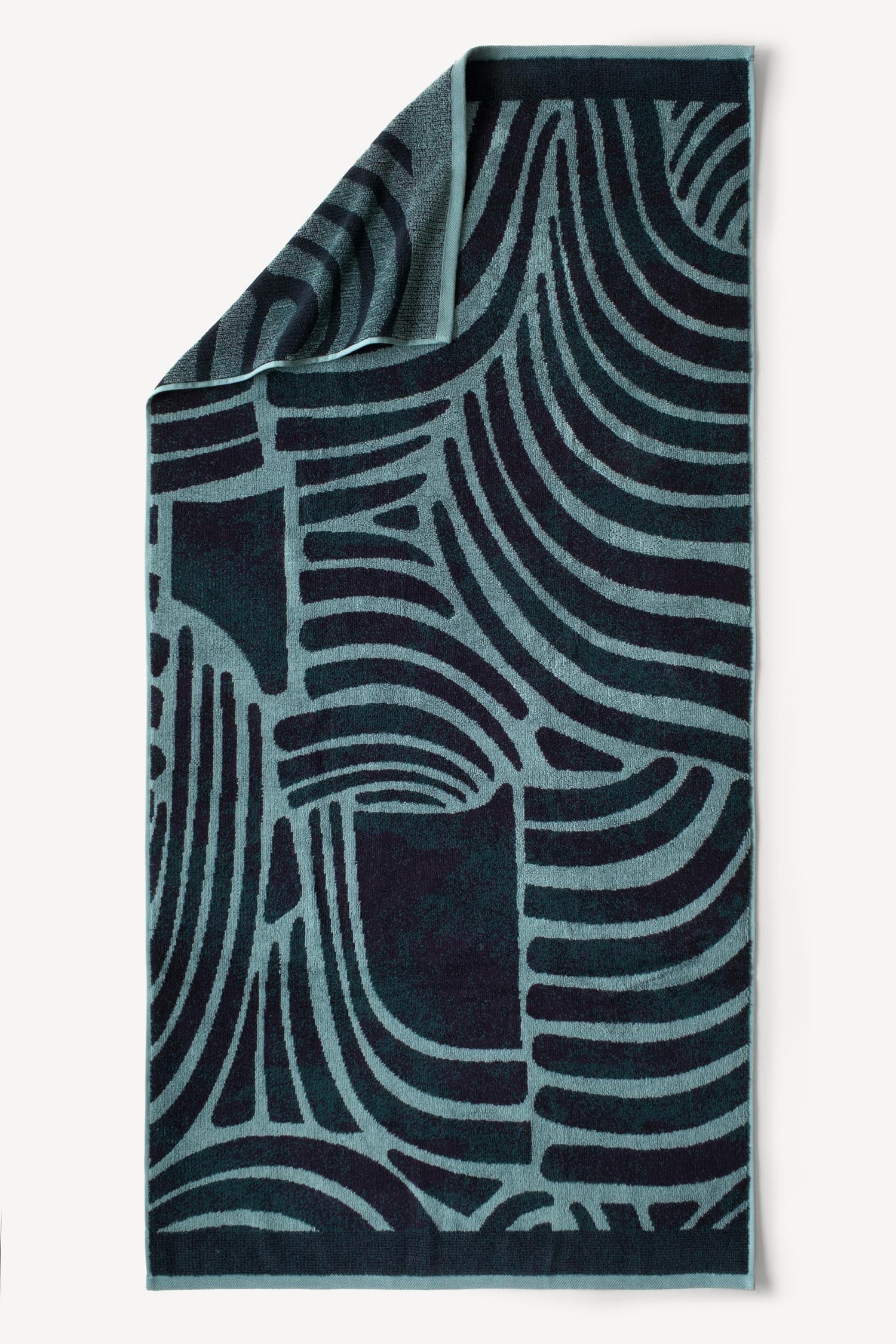 Pluma İpliği Boyalı 2'li Banyo Havlusu Seti Petrol - CHERX