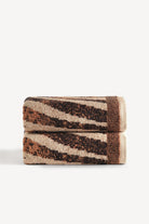 Pluma İpliği Boyalı 2’li El Havlusu Seti Karamel - CHERX