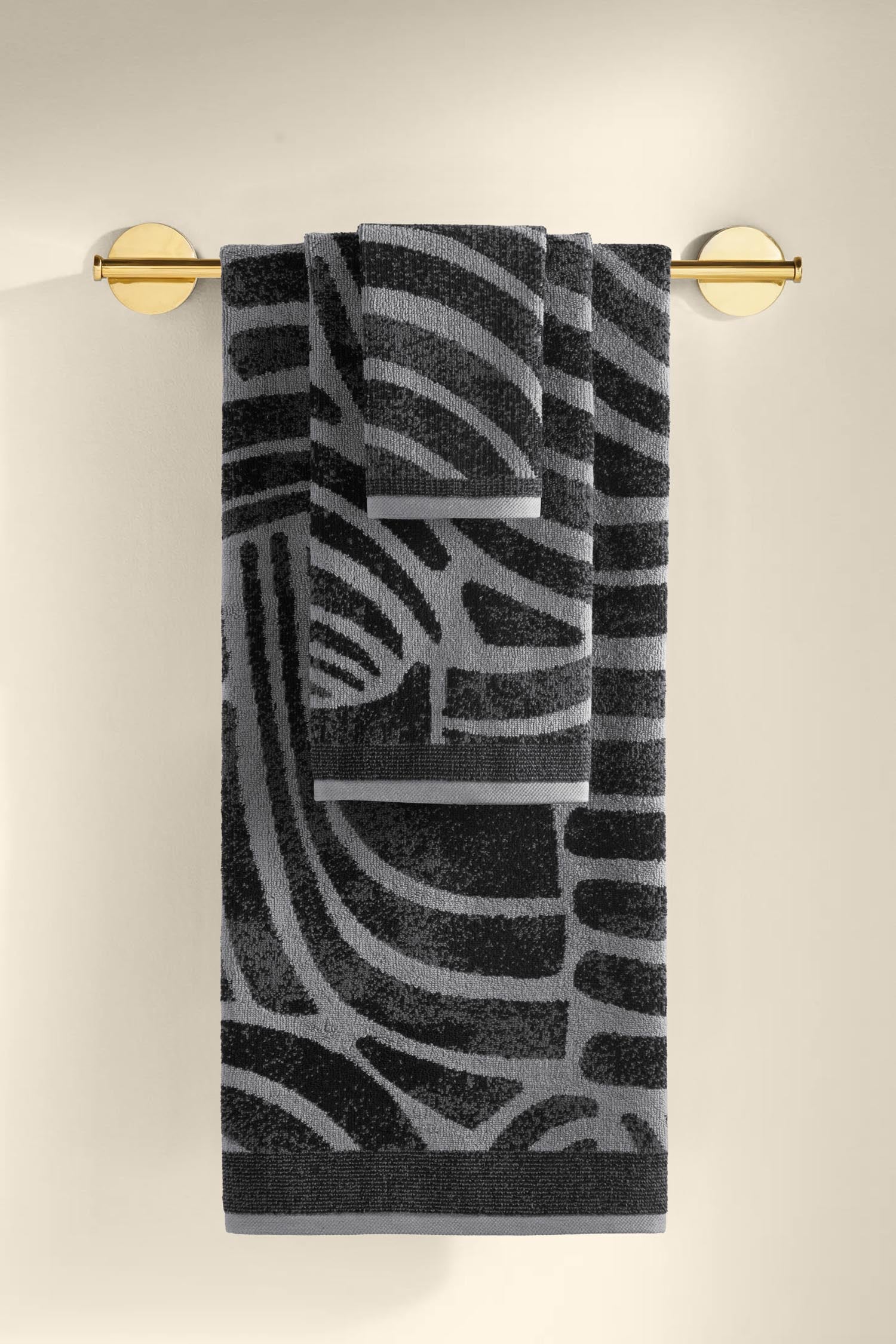 Pluma İpliği Boyalı 3'lü Havlu Seti Antrasit - CHERX