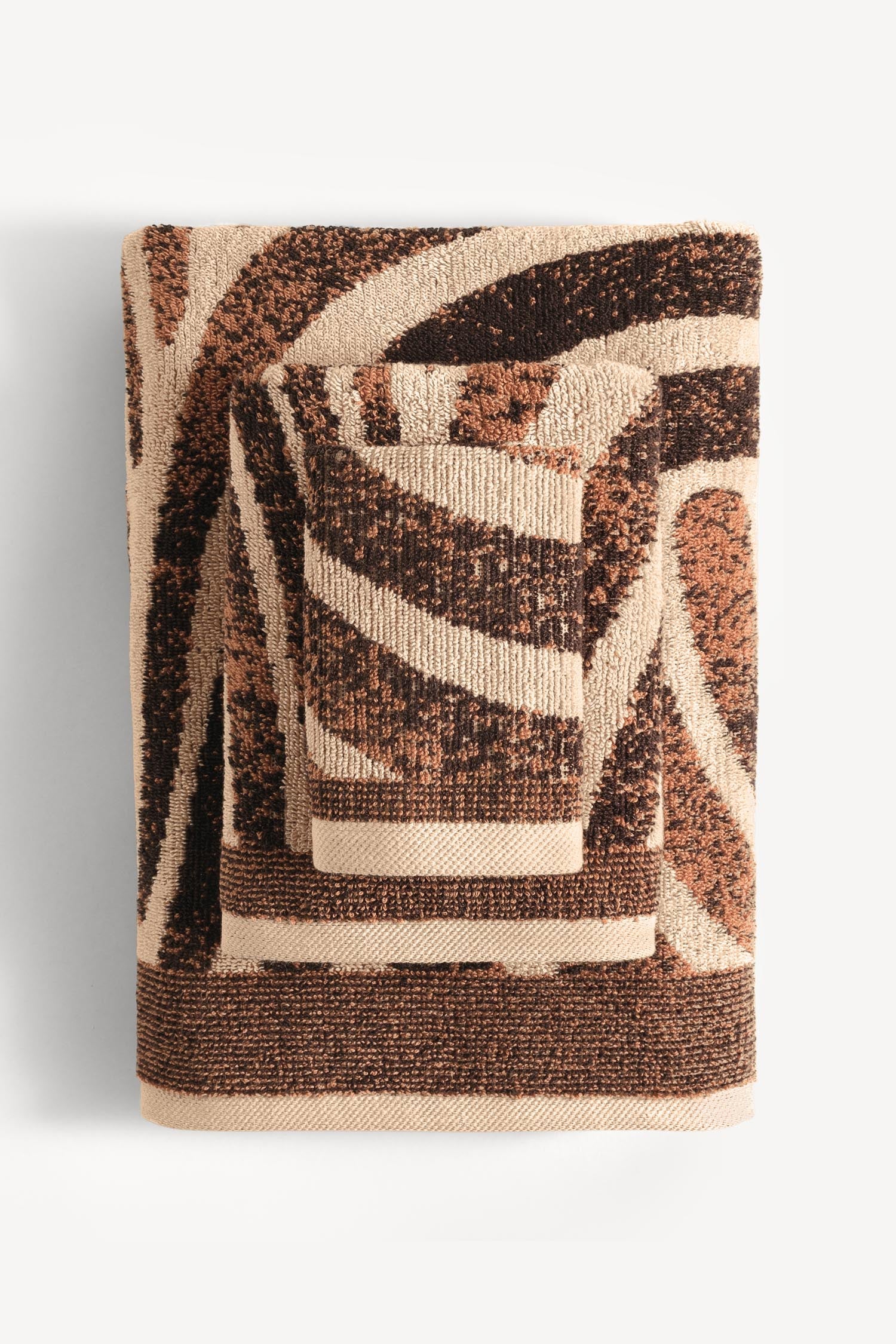 Pluma İpliği Boyalı 3'lü Havlu Seti Karamel - CHERX