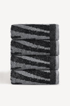 Pluma İpliği Boyalı 4’lü El Havlusu Seti Antrasit - CHERX