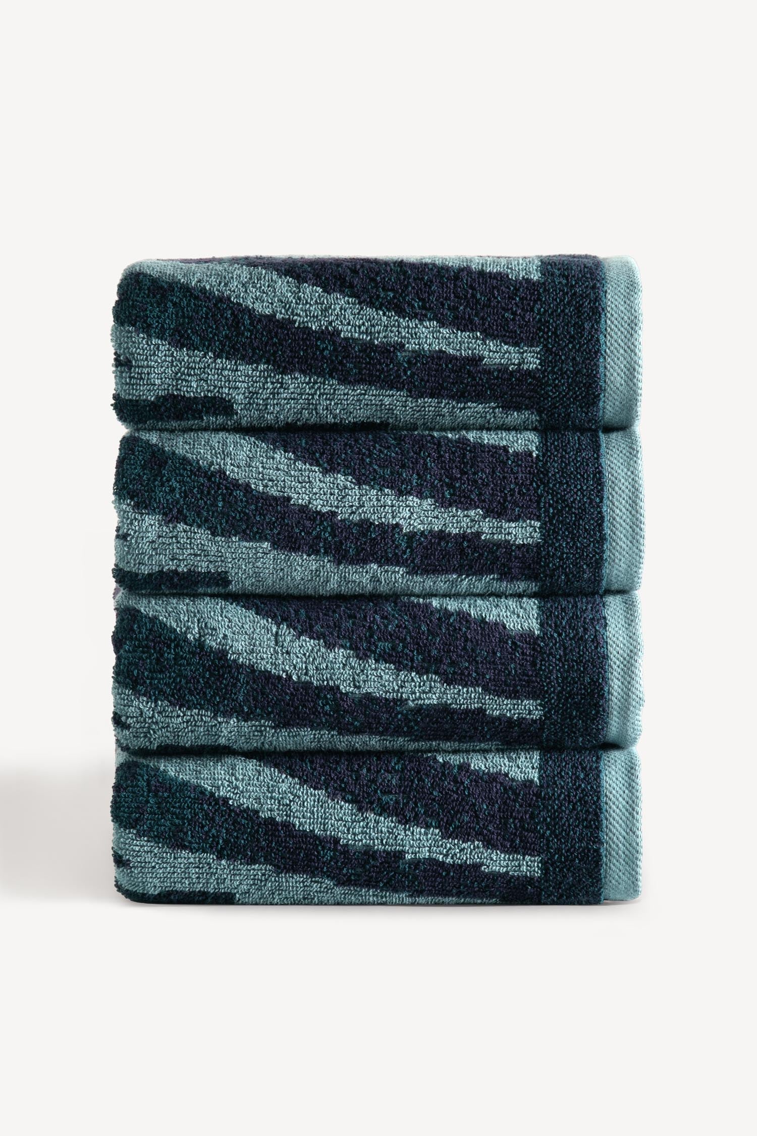 Pluma İpliği Boyalı 4’lü El Havlusu Seti Petrol - CHERX