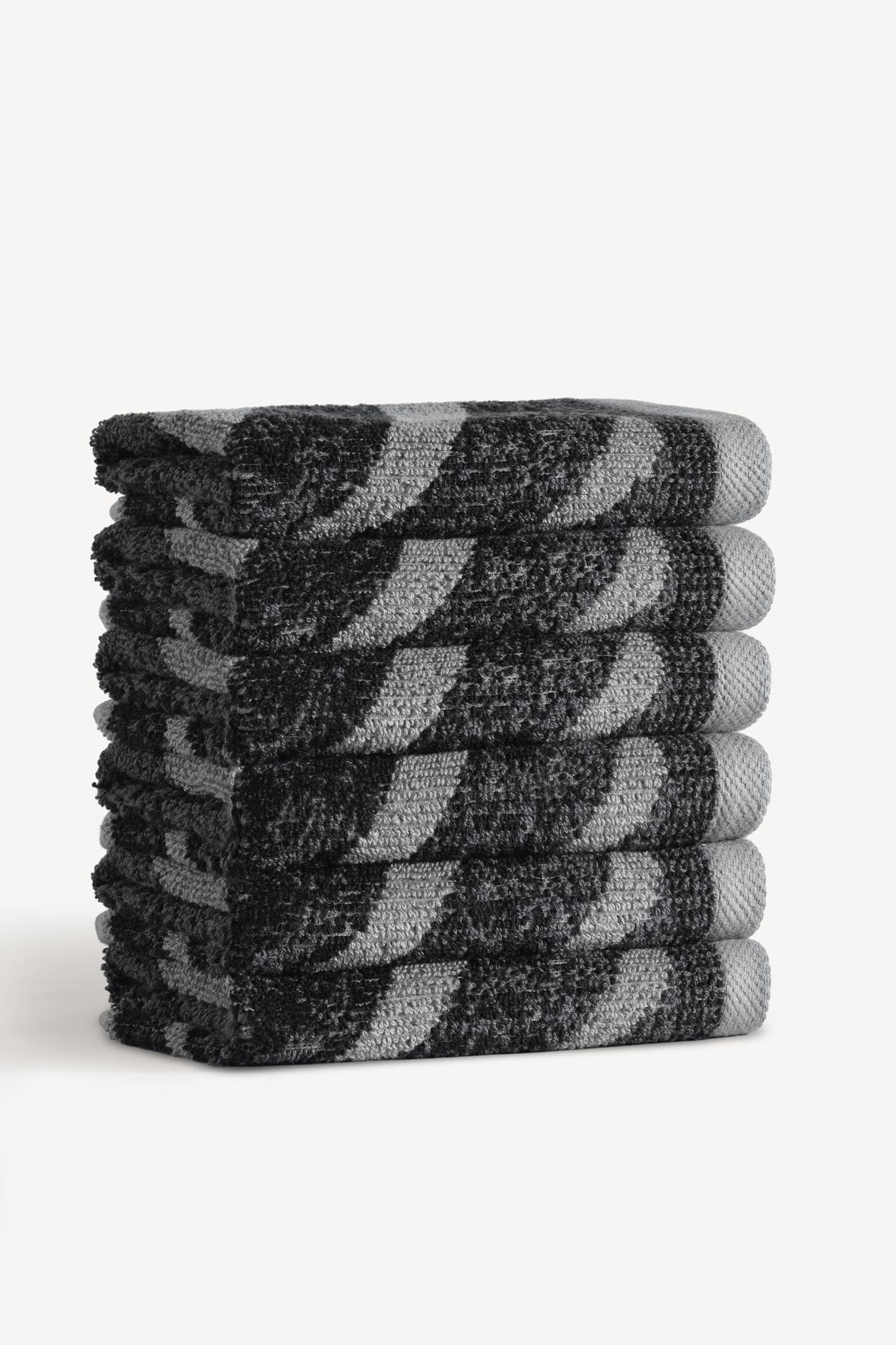 Pluma İpliği Boyalı 6'lı Misafir Havlusu Seti Antrasit - CHERX